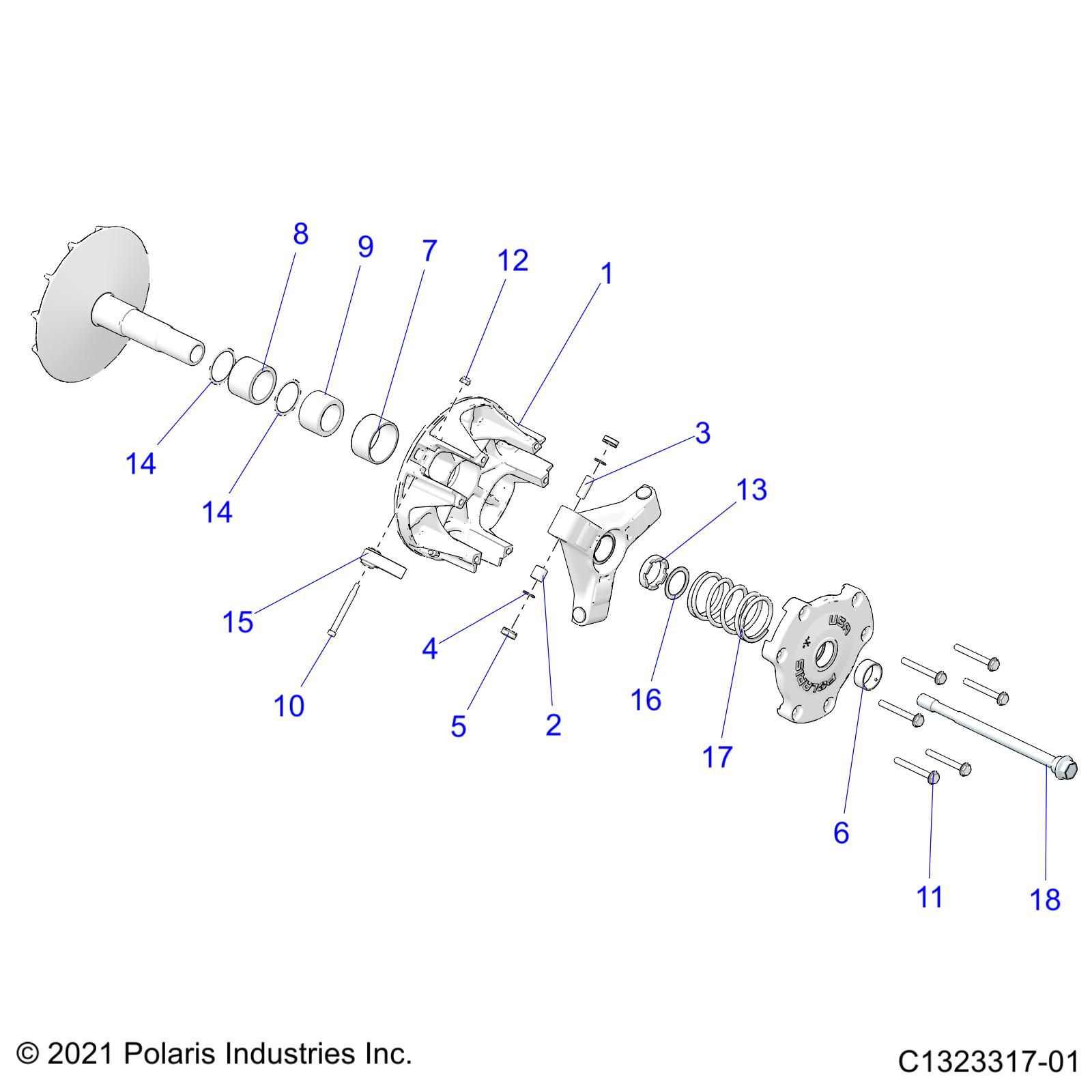 TRANSMISSION EMBRAYAGE PRIMAIRE POUR RZR TRAIL S 1000 EPS 2023