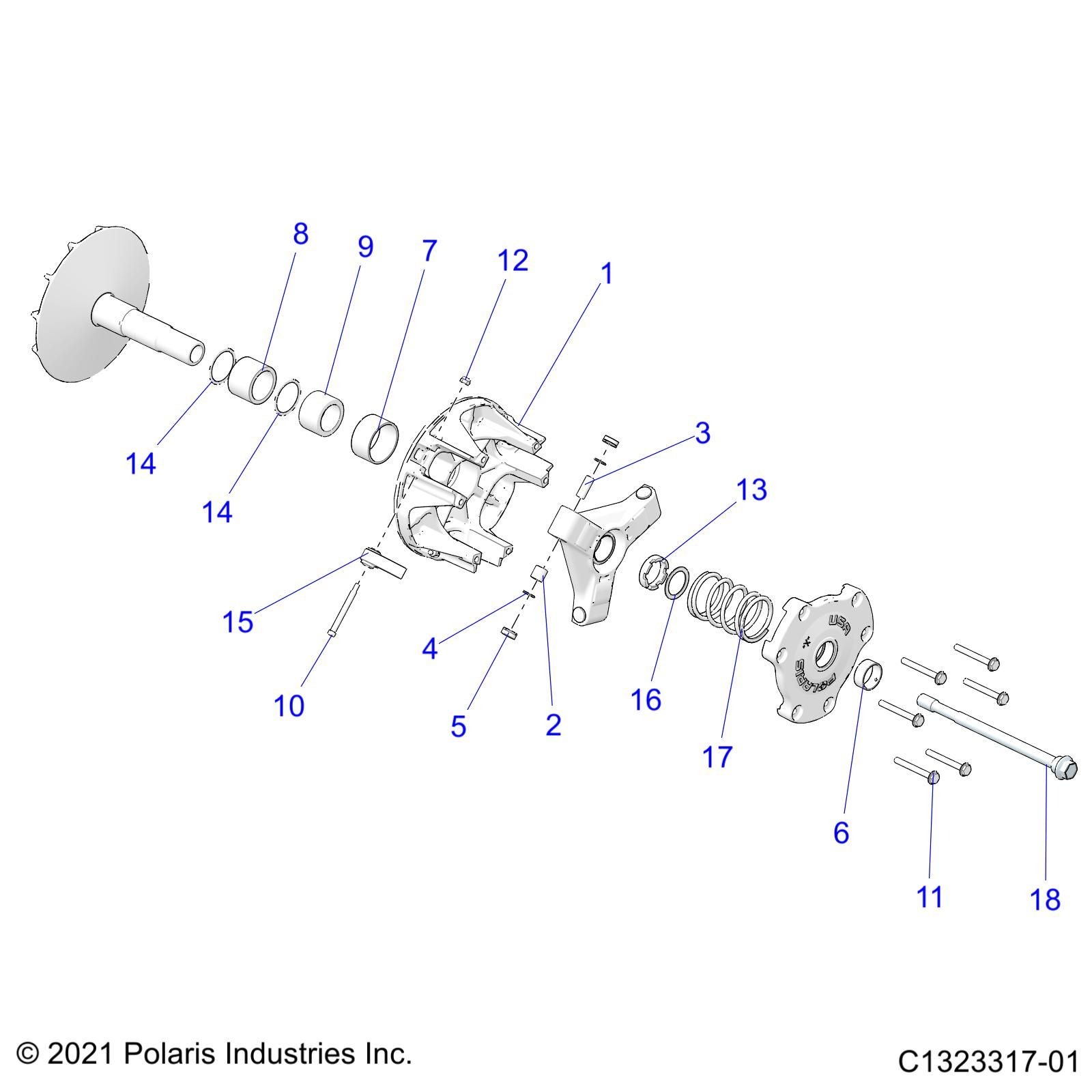 TRANSMISSION EMBRAYAGE PRIMAIRE POUR RZR TRAIL S 1000 EPS 2022