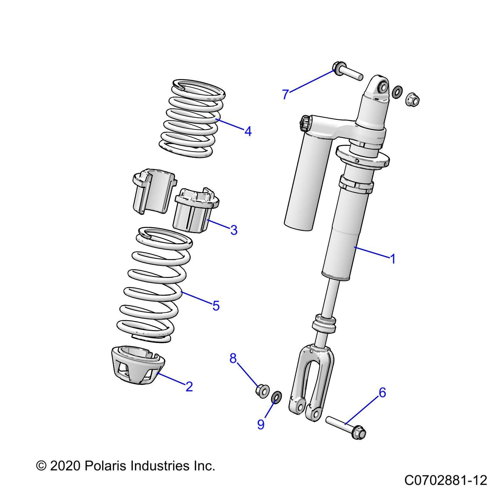 SUSPENSION FRONT SHOCK MOUNTING POUR RZR PRO R 4 SPORT R02 2023