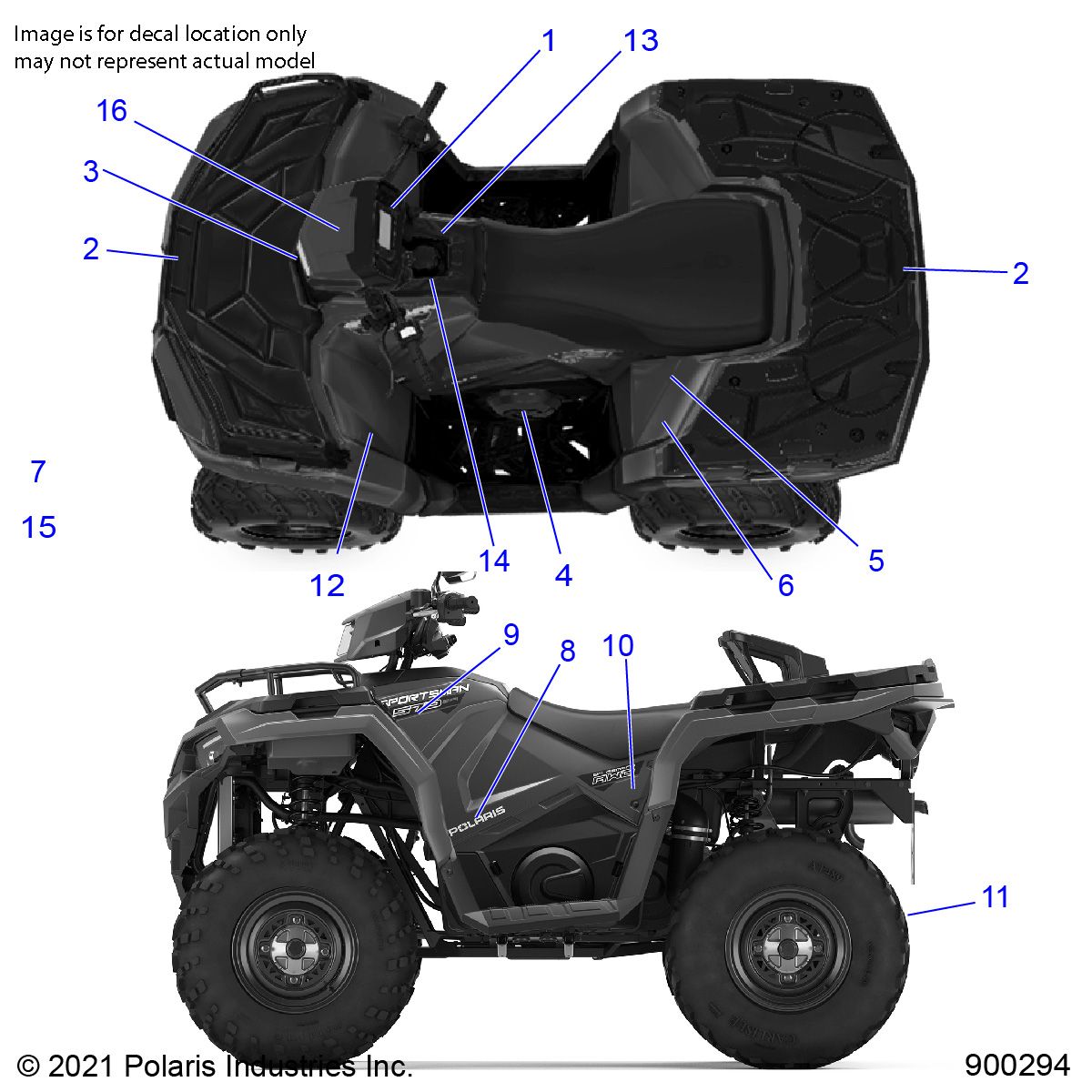 CARROSSERIE AUTOCOLLANTS POUR SPORTSMAN 570 EPS EUZUG TRACTOR 2021