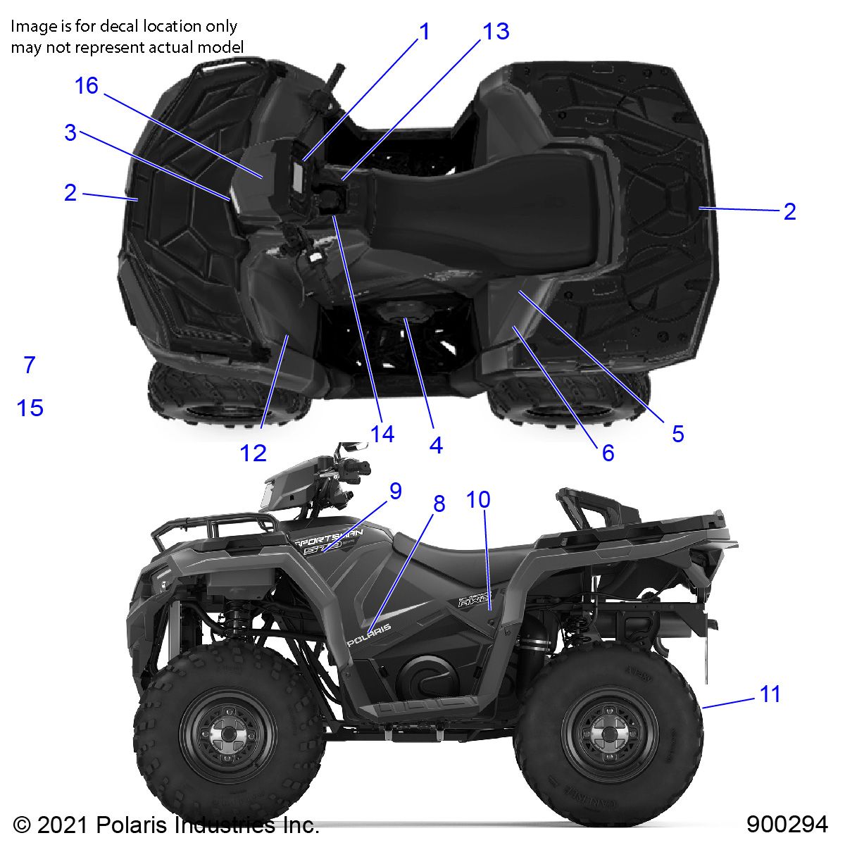 CARROSSERIE AUTOCOLLANTS POUR SPORTSMAN 570 EPS EUZUG TRACTOR 2022