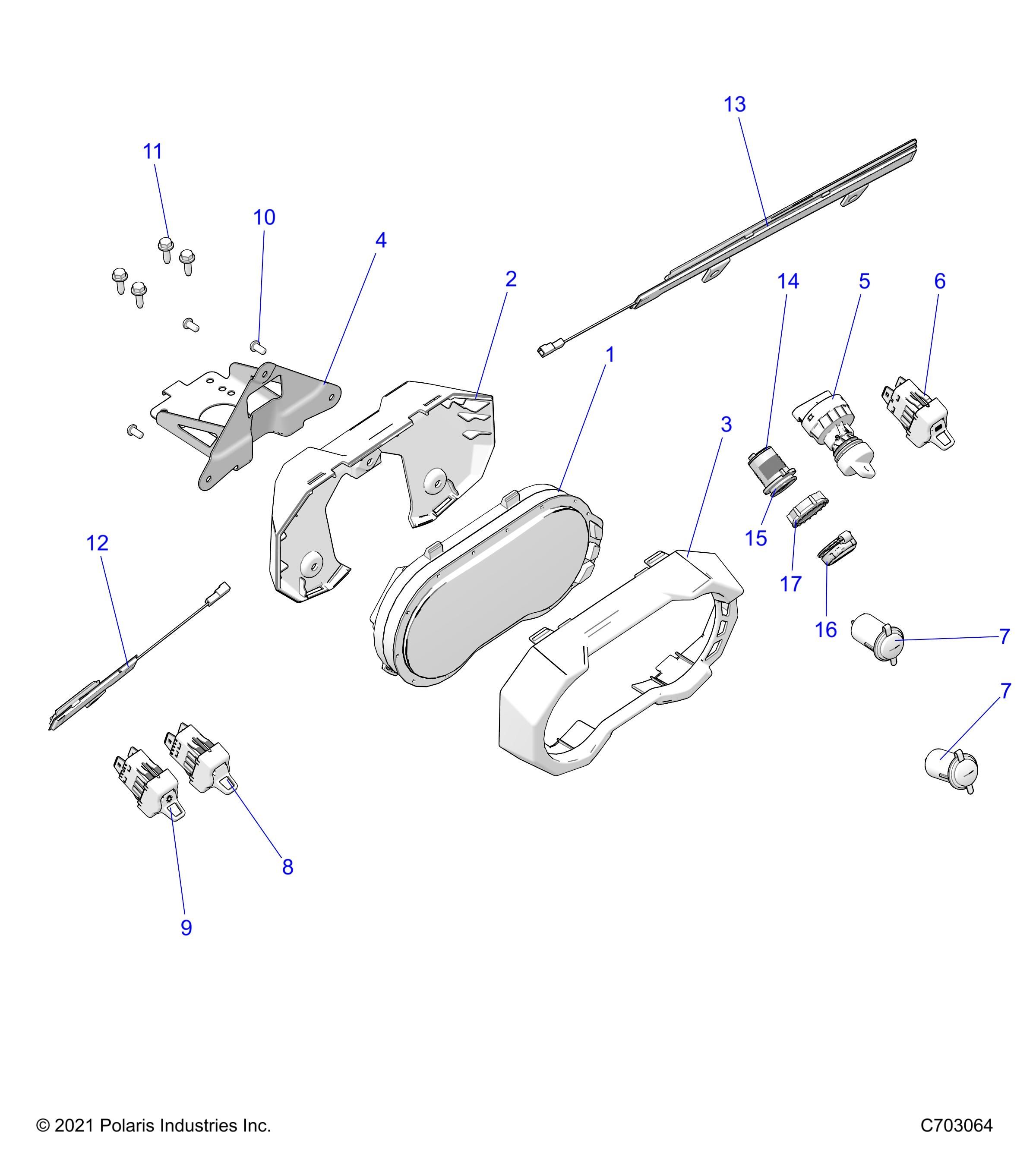 ELECTRIQUE INSTRUMENTS DU TABLEAU DE BORDS ET CONTROLEURS POUR RZR PRO R PREMIUM 2024
