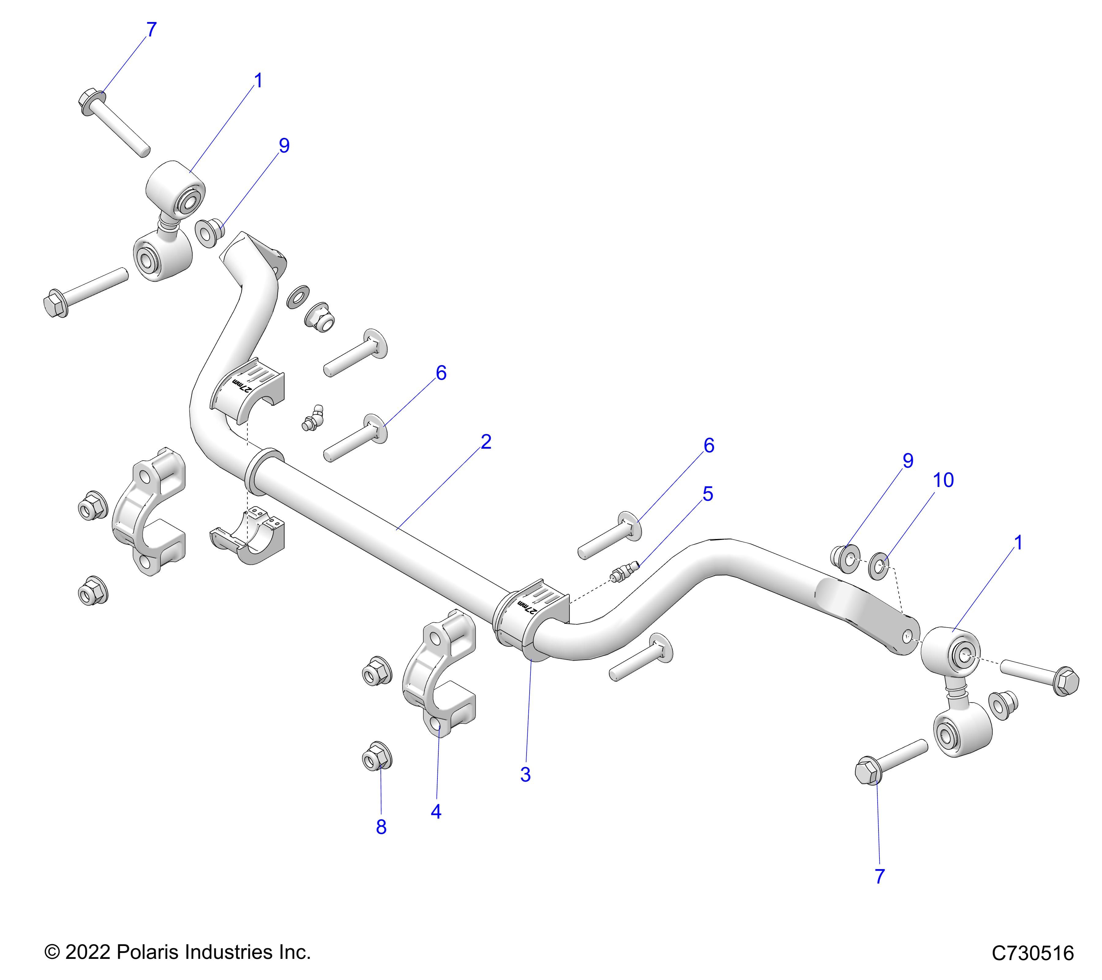SUSPENSION REAR STABILIZER BAR POUR RZR TRAIL S 1000 EPS 2023