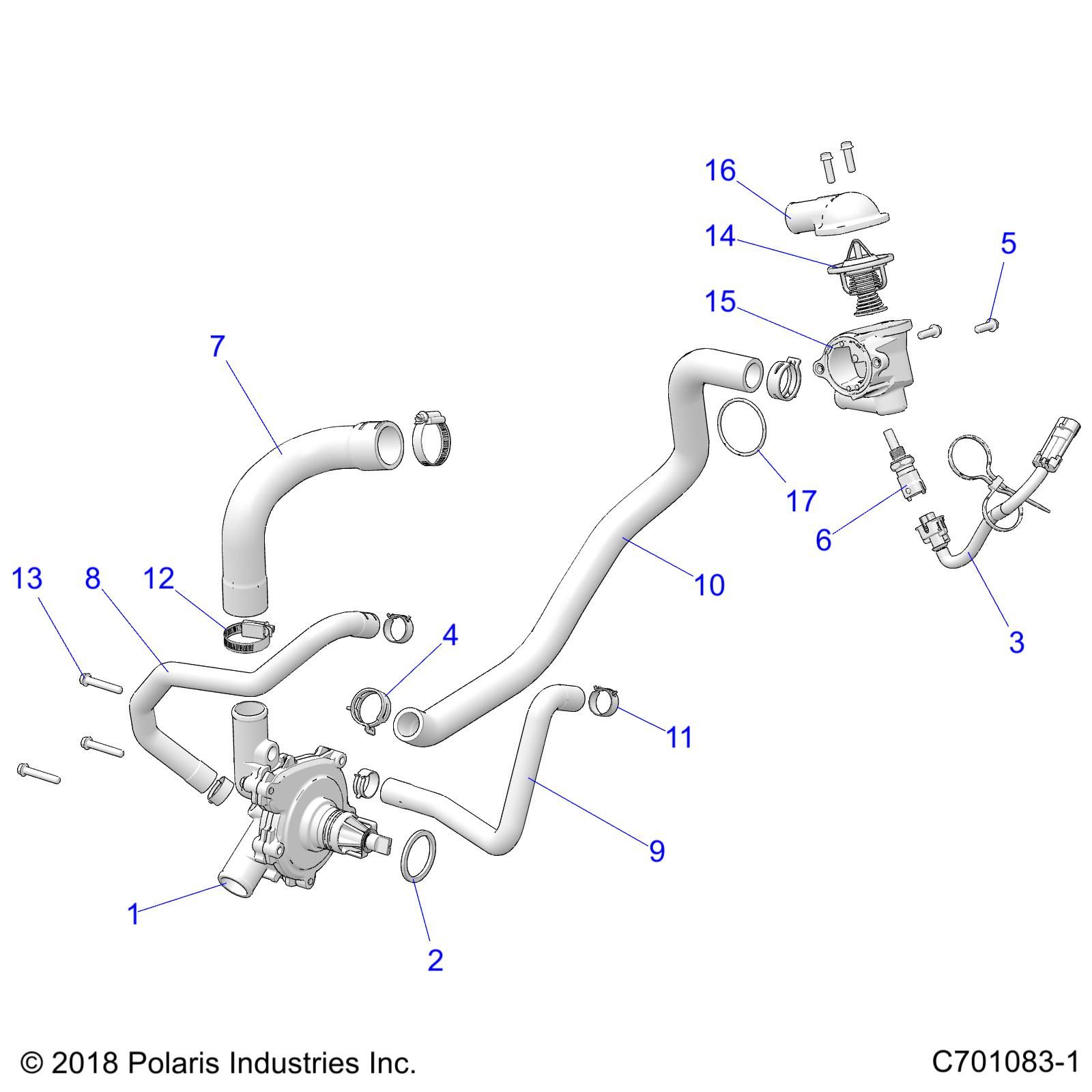 MOTEUR POMPE A EAU ET BYPASS POUR RZR TRAIL S 1000 EPS EUTRACTOR 2022