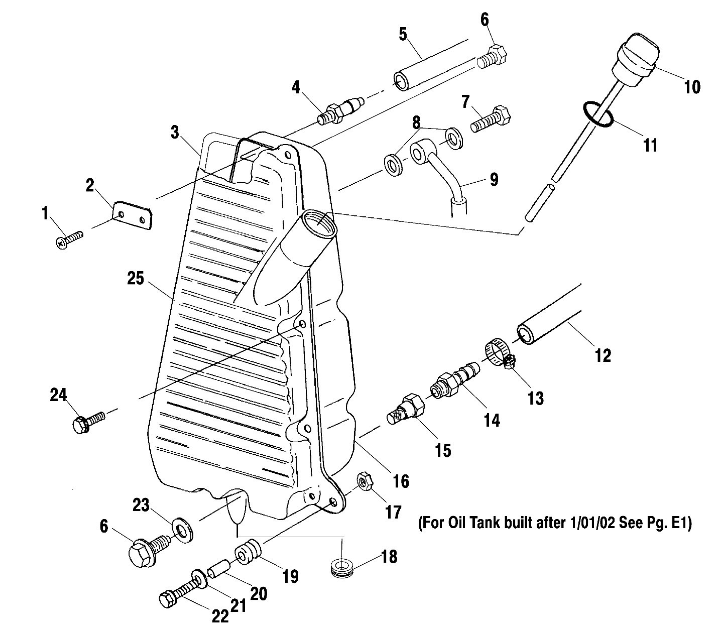 CARROSSERIE RESERVOIR DHUILE IF BUILT BEFORE 10102 POUR SCRAMBLER 500 4X4 2002
