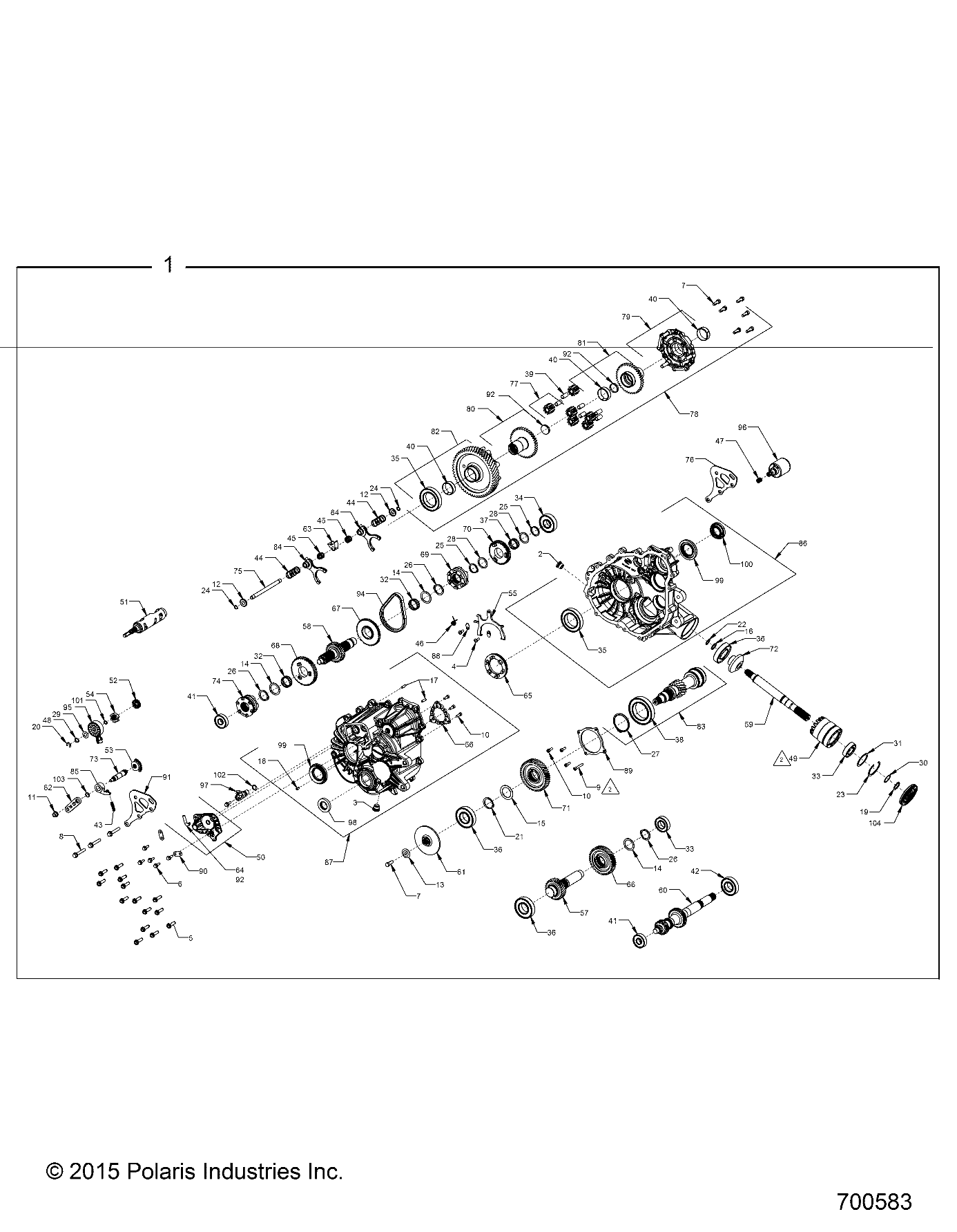 TRANSMISSION INTERIEUR BOITE PRINCIPALE POUR RZR XP 1000 EUMD 2016