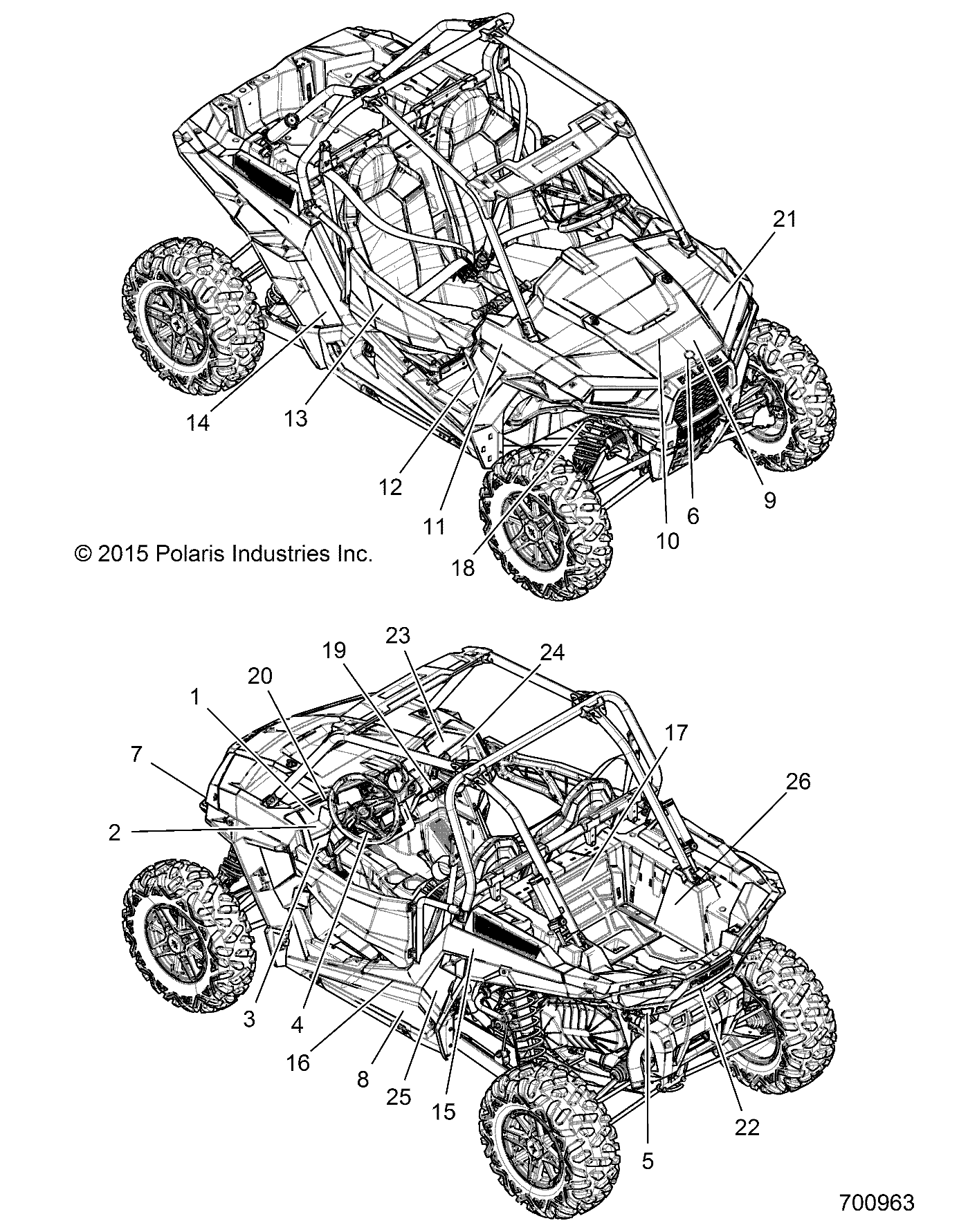CARROSSERIE AUTOCOLLANTS POUR RZR XP 1000 2015