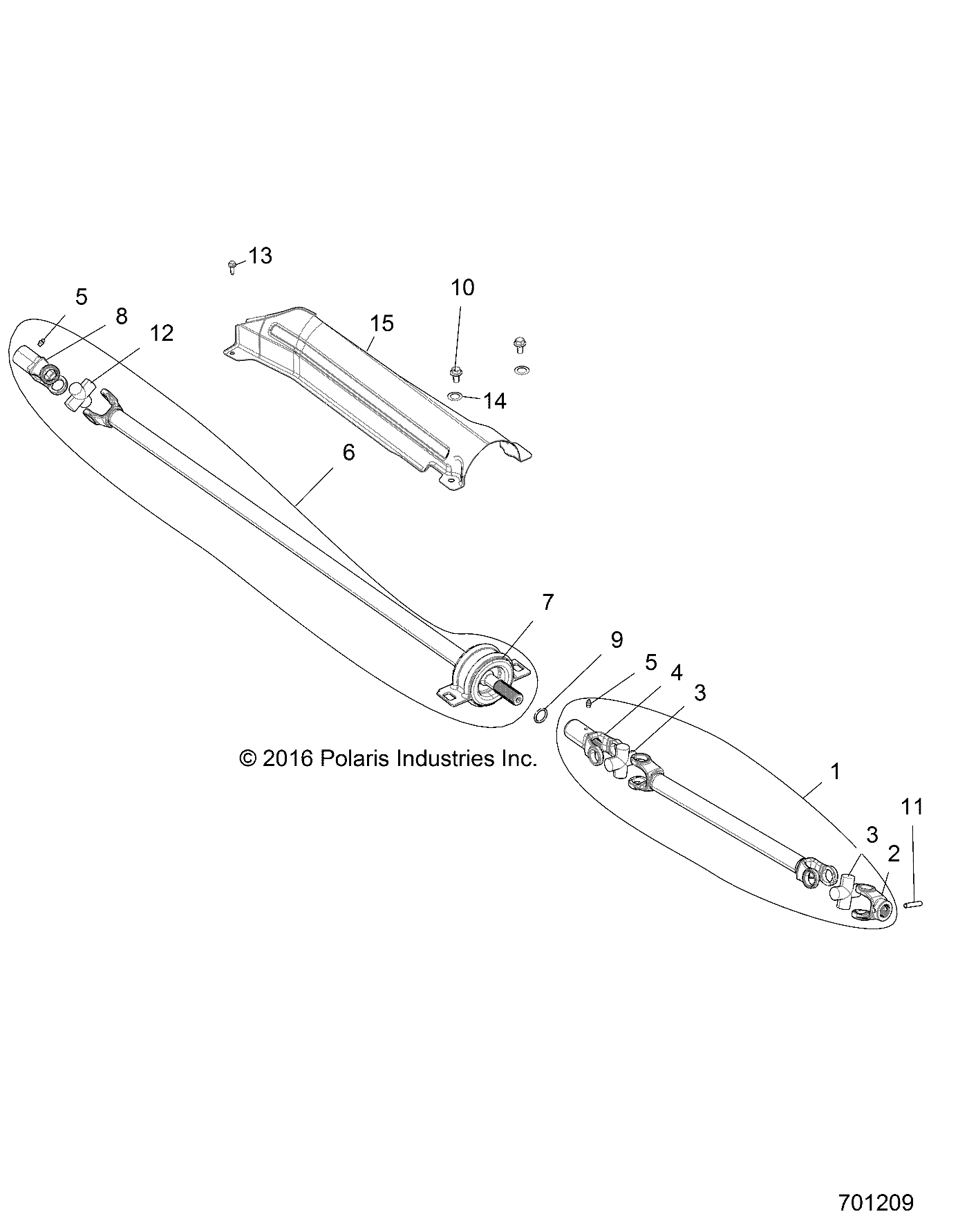 TRANSMISSION ARBRE PROPULSION AVANT POUR RZR XP 1000 MD 2018