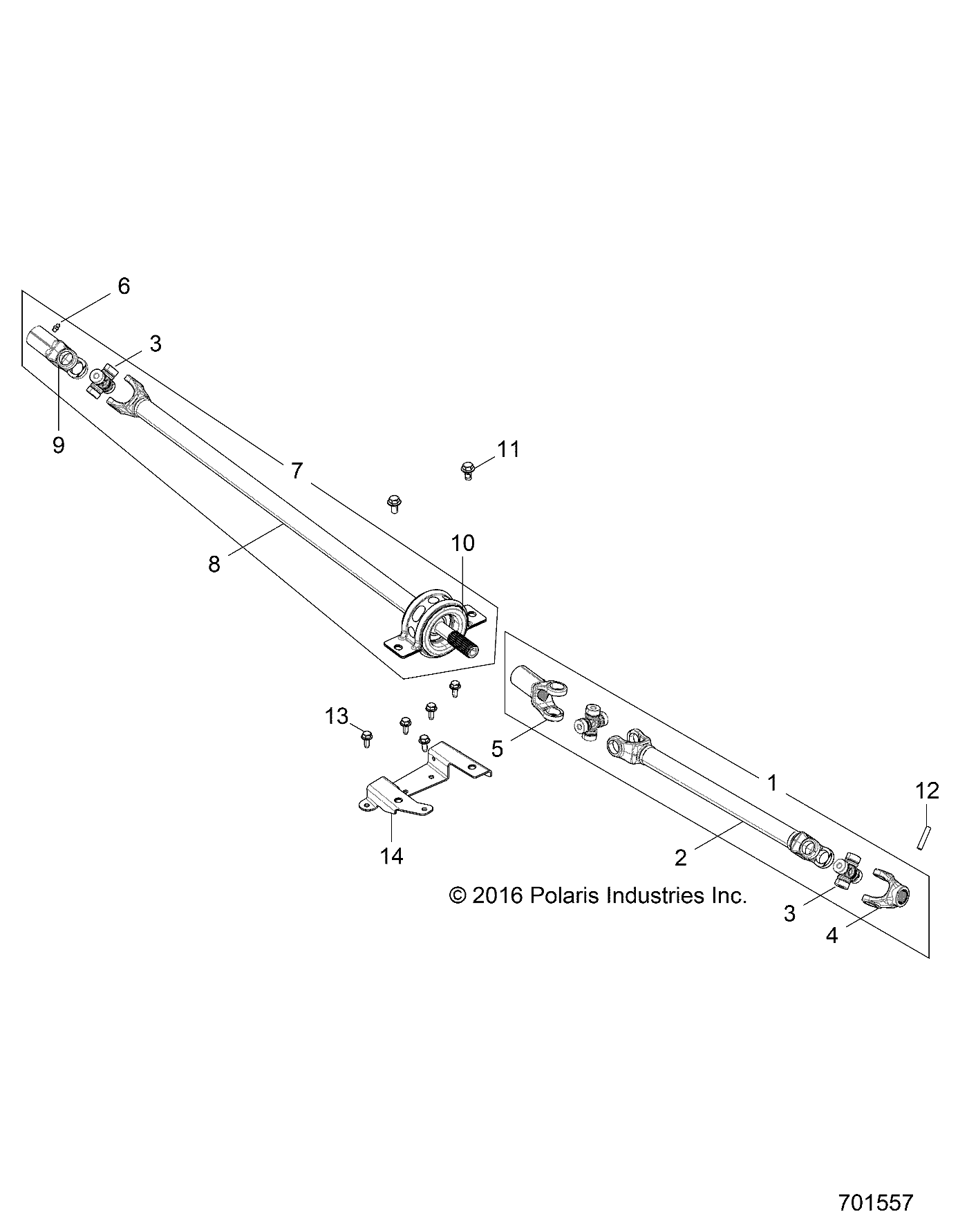 TRANSMISSION ARBRE PROPULSION AVANT POUR RZR 900 50 INCH EUTRACTOR 2018