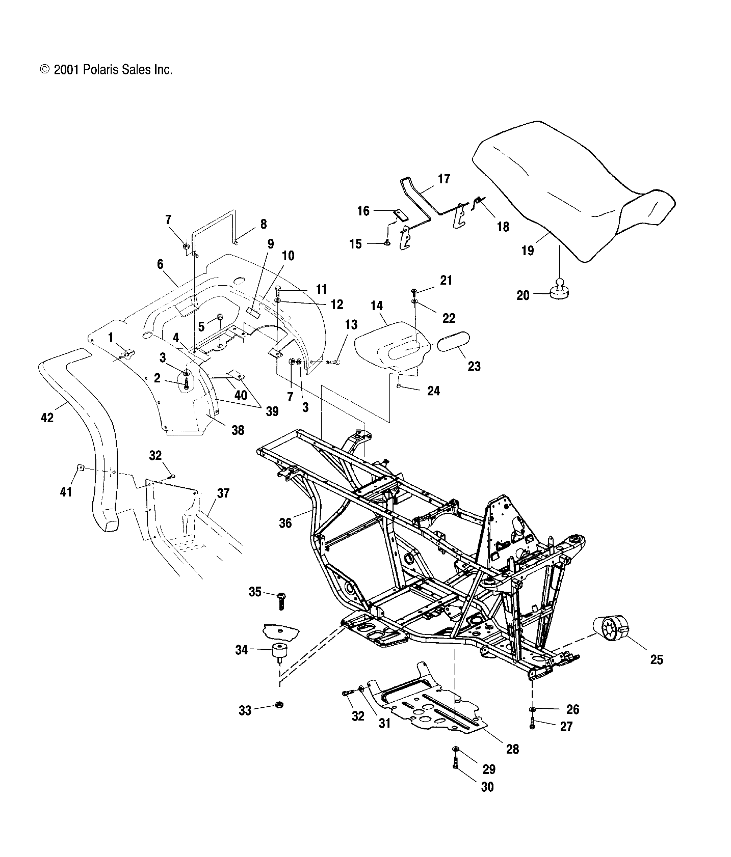 CARROSSERIE ARRIERE CABINE ET SIEGE POUR 500 MAGNUM VL HDS 2002