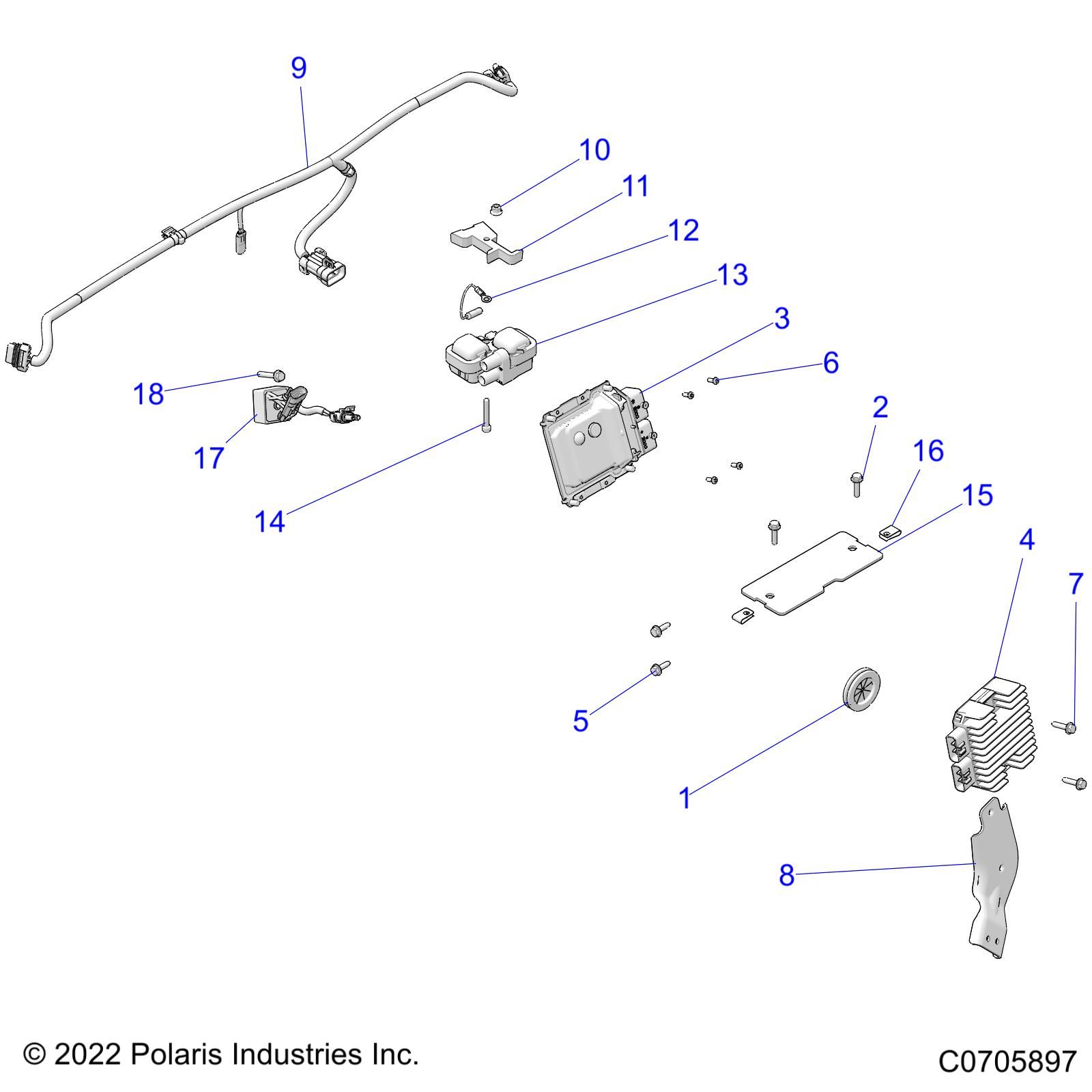 ELECTRICAL HARNESS COMPONENTS AND RELATED POUR RZR 900 TRAIL ULTIMATE 2022