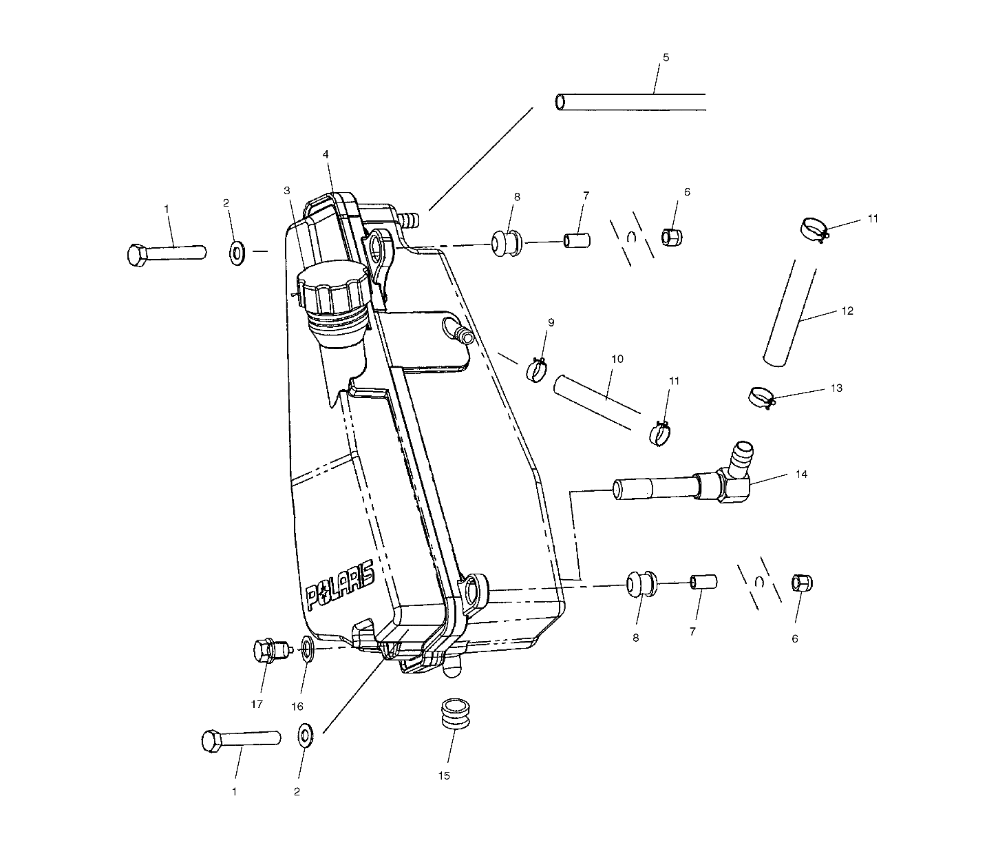 CARROSSERIE RESERVOIR DHUILE POUR RANGER 500 6X6 SERIES 10