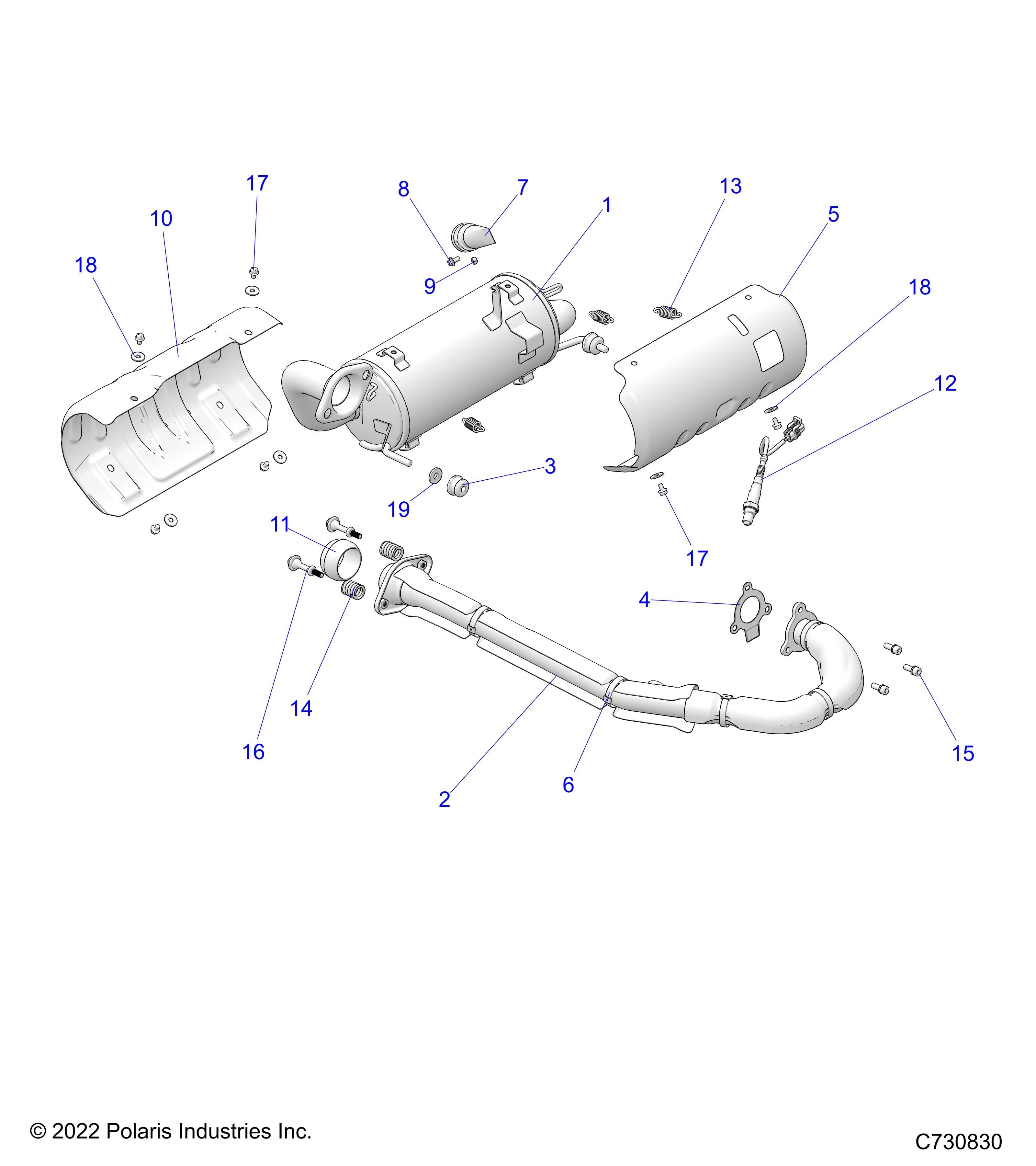MOTEUR SYSTEME DECHAPPEMENT POUR RANGER 570 NORDIC PRO 3PC 2025