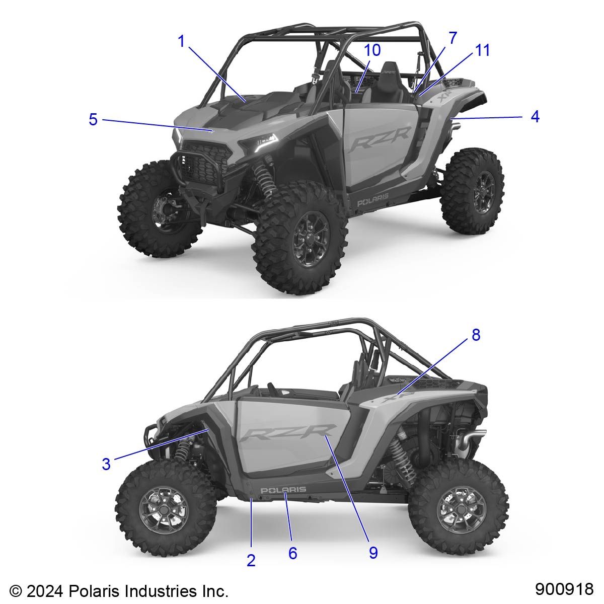 CARROSSERIE AUTOCOLLANTS POUR RZR XP 1000 PREMIUM 2025
