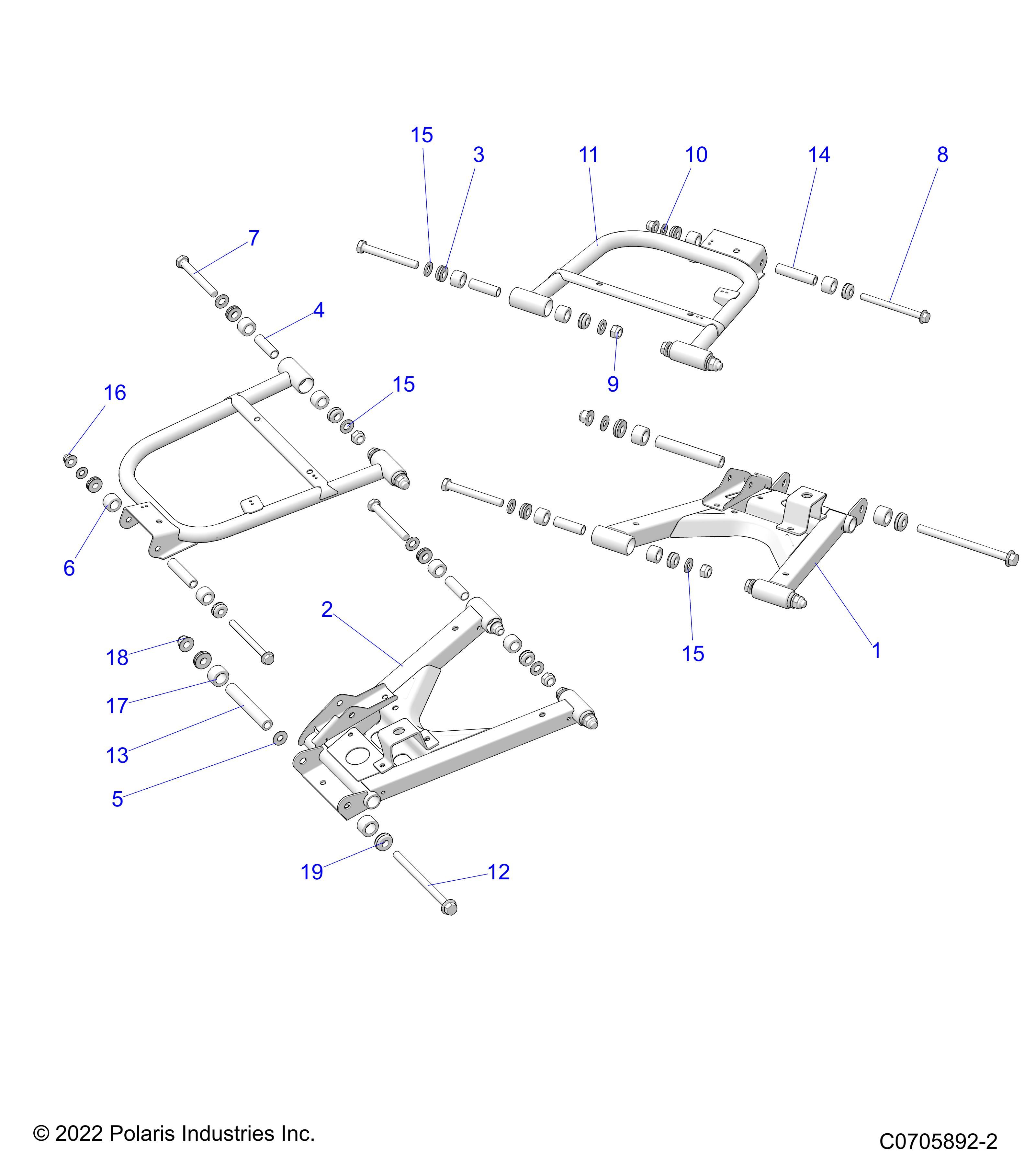 SUSPENSION REAR CONTROL ARMS POUR RANGER XP 1000 EPS EUTRCTRZUG R01 2023