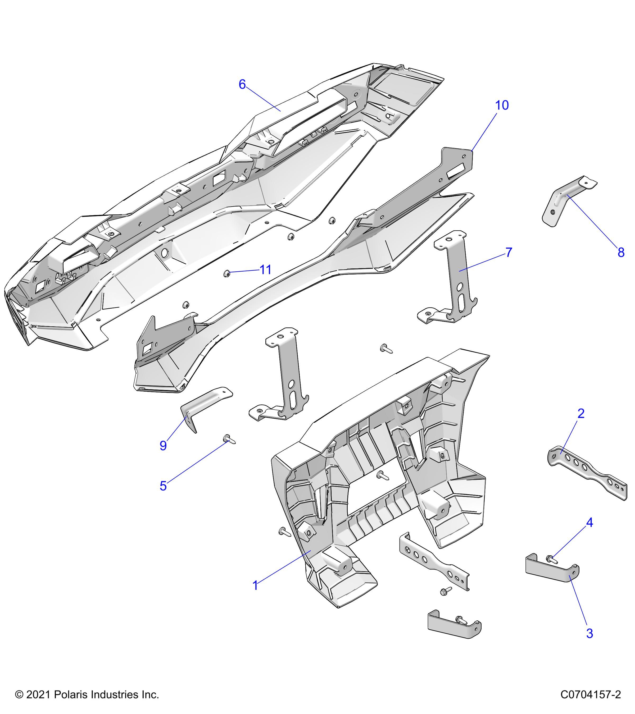 CARROSSERIE PARE CHOC ARRIERE POUR RZR XP 4 1000 RCPREMIUM 2022