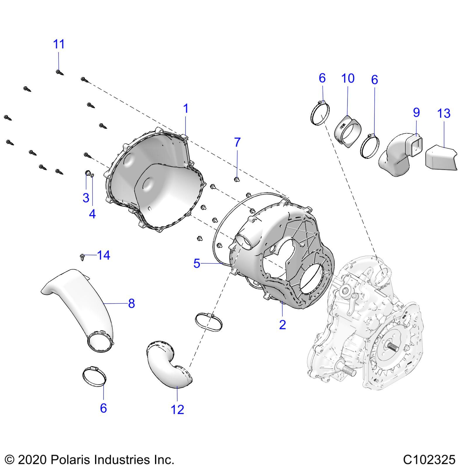 CARROSSERIE CARTER DEMBRAYAGE POUR SPORTSMAN XP 1000 EPS 48 2021