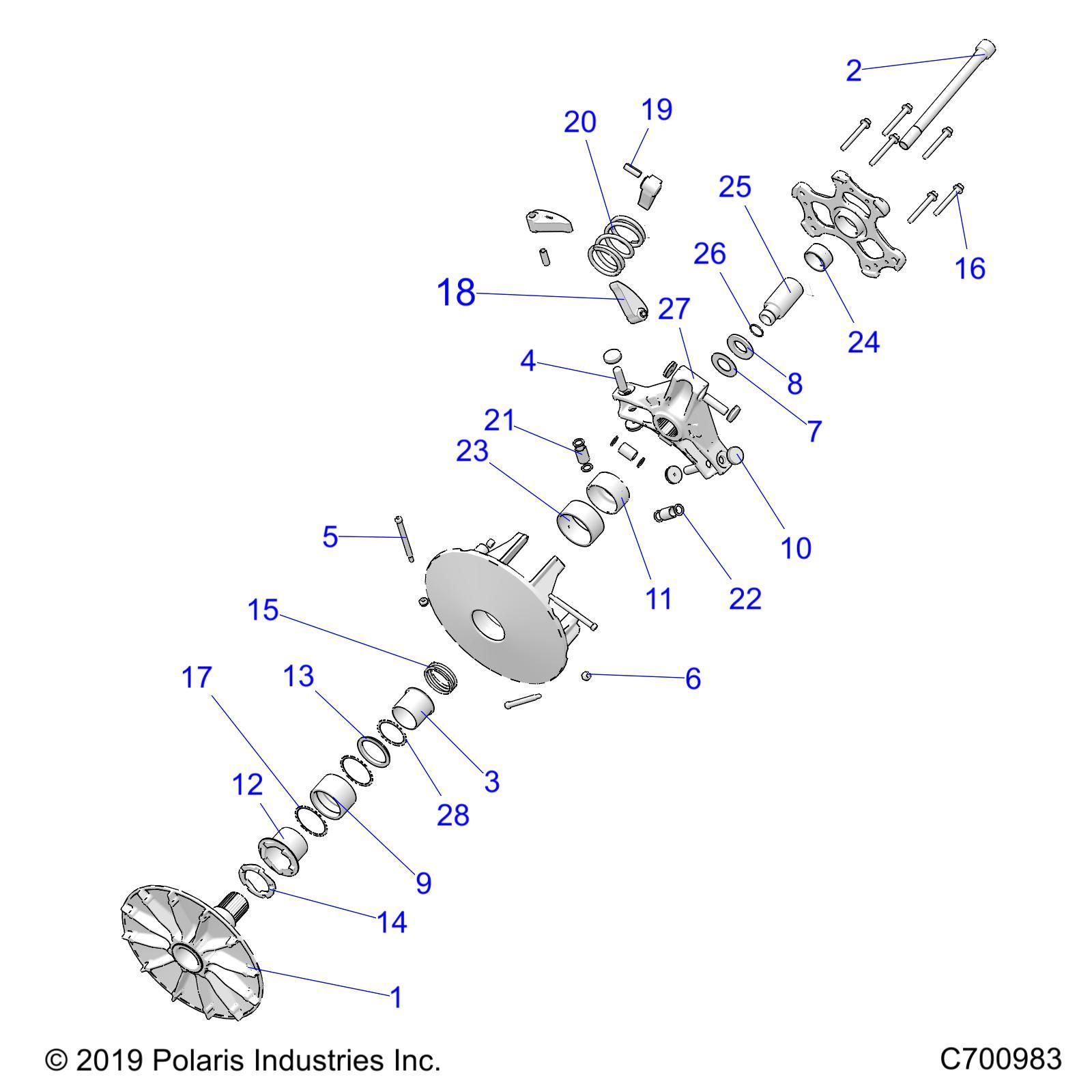 TRANSMISSION EMBRAYAGE PRIMAIRE POUR RANGER XP1000 EPS ISEU 2020