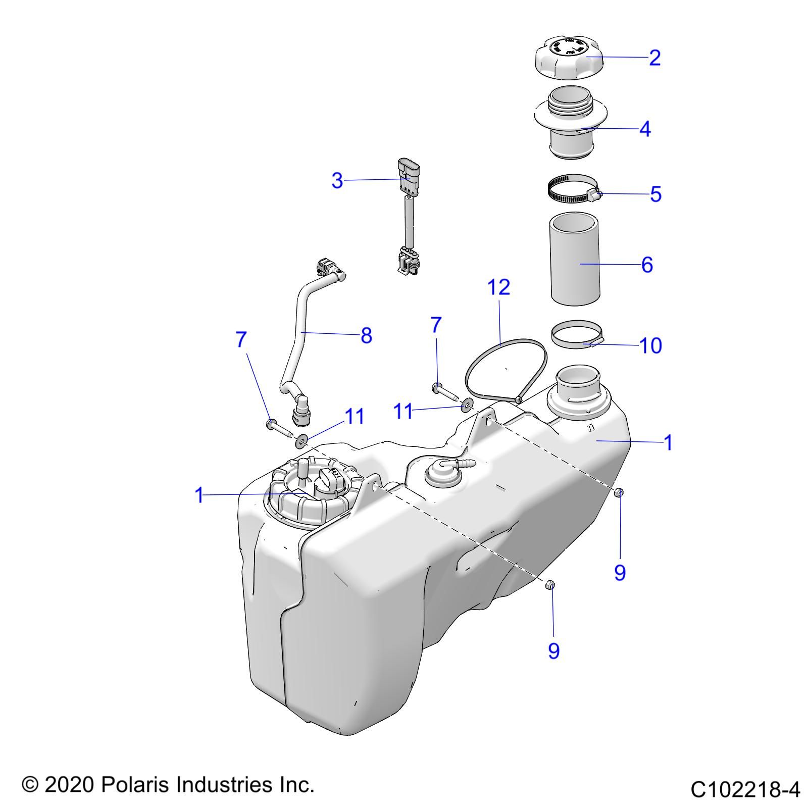 MOTEUR CIRCUIT ET RESERVOIR DE CARBURANT POUR SPORTSMAN XP 1000 EPS 48 EU 3PC 2022