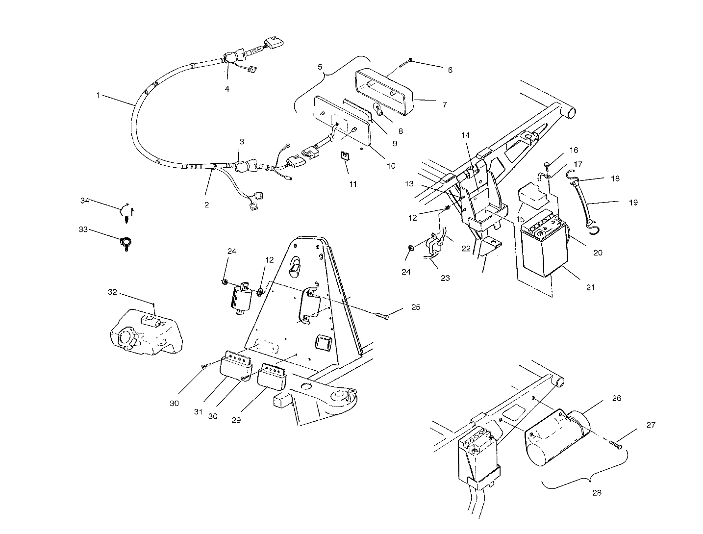 ELECTRIQUE FEUX ARRIERE POUR SCRAMBLER 400 4X4 2002