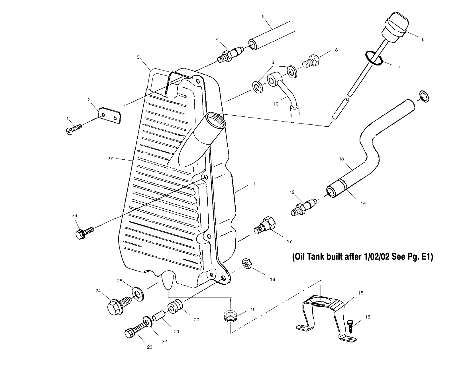 CARROSSERIE RESERVOIR DHUILE IF BUILT BEFORE 10202 POUR MAGNUM 500 2X4 HDS 2002