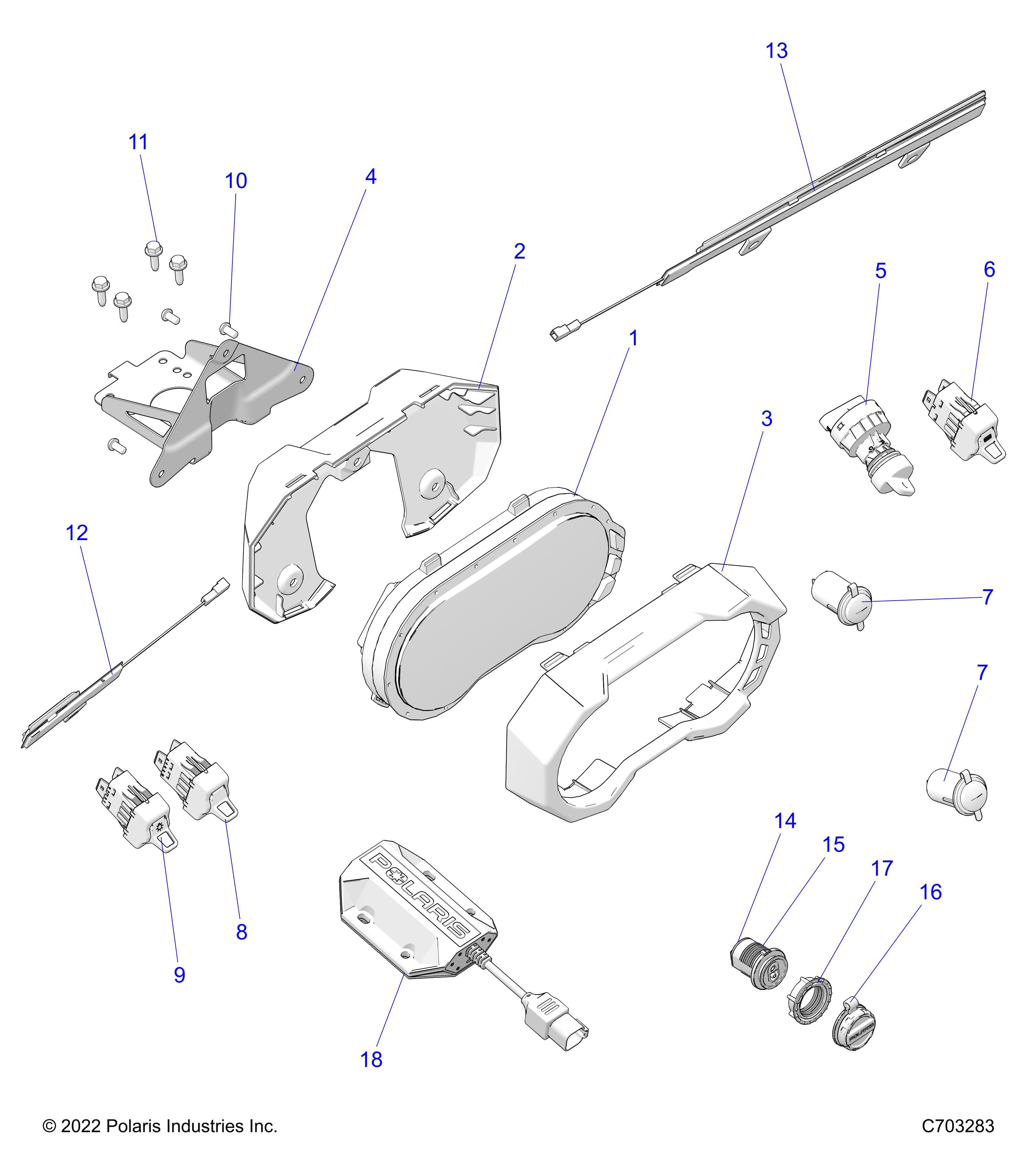 ELECTRIQUE INSTRUMENTS DU TABLEAU DE BORDS ET CONTROLEURS POUR RZR PRO R ULTIMATE TLD 2023