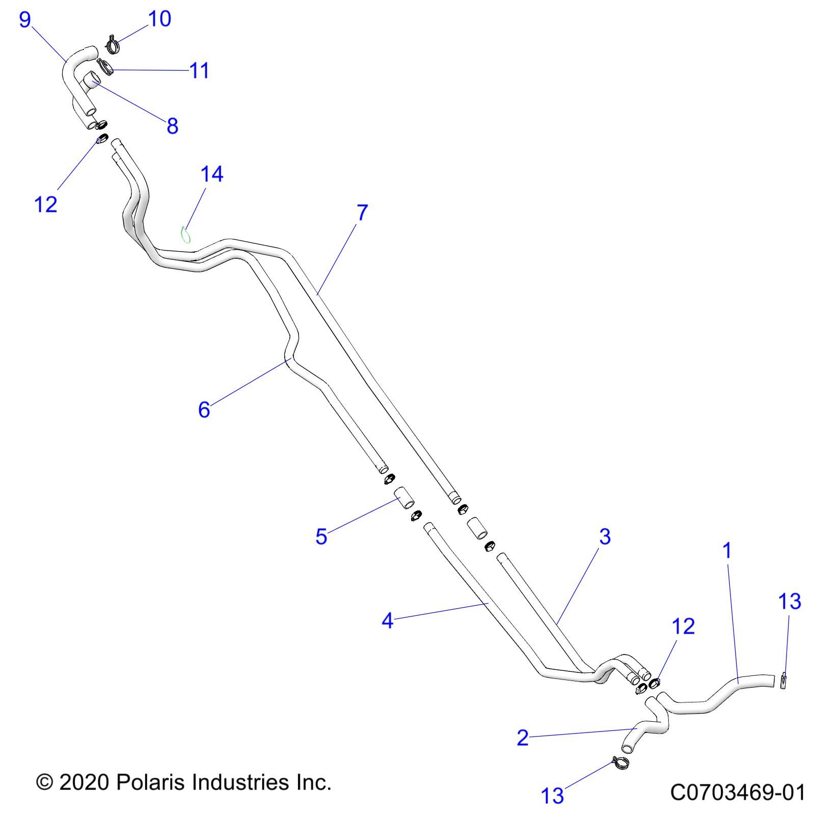 ENGINE COOLING HOSES AND RELATED POUR RZR PRO R 4 SPORT R01 2023