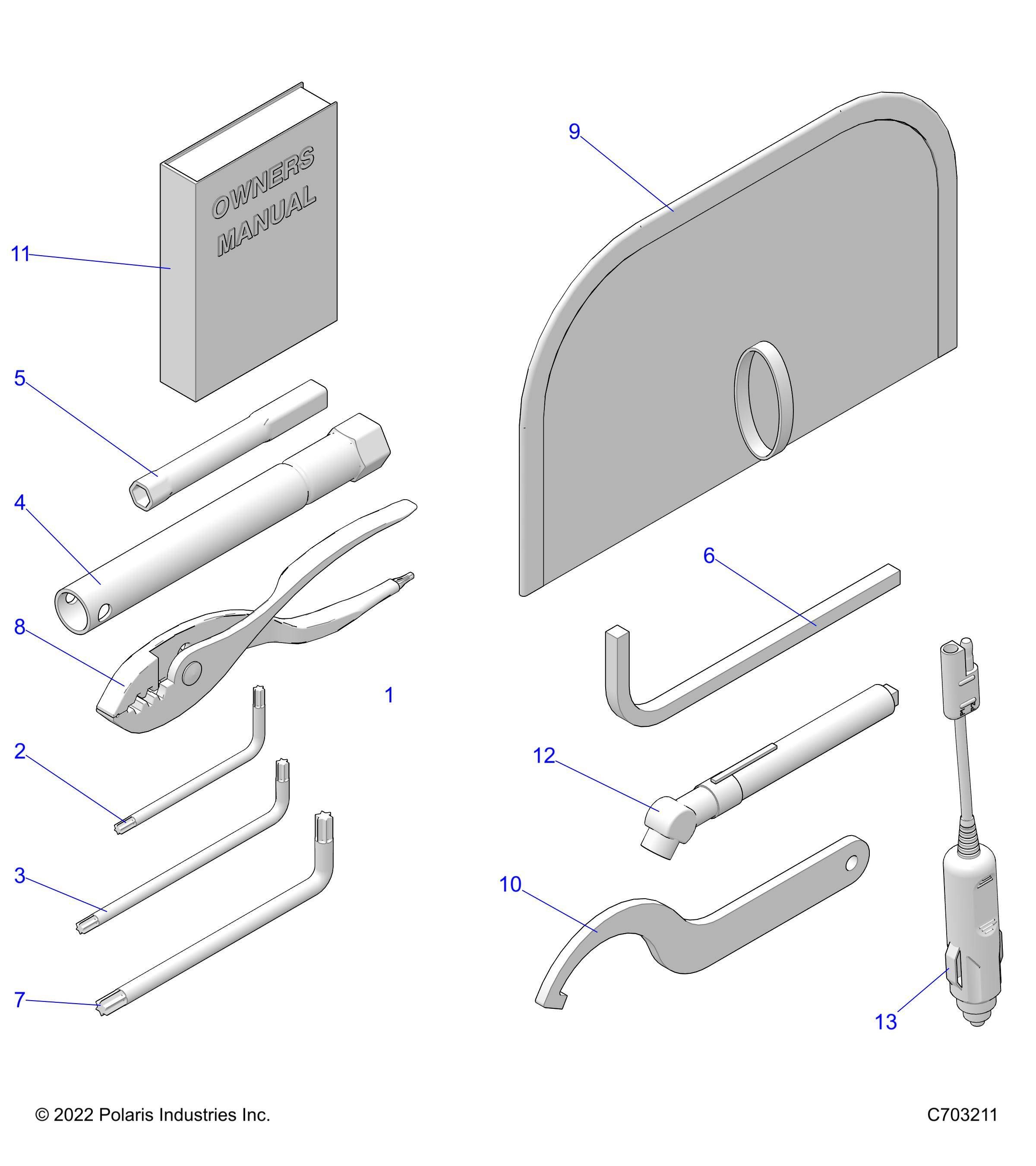 REFERENCES MANUEL DE LUTILISATEUR ET KIT OUTILS POUR RZR 900 TRAIL R02 2023