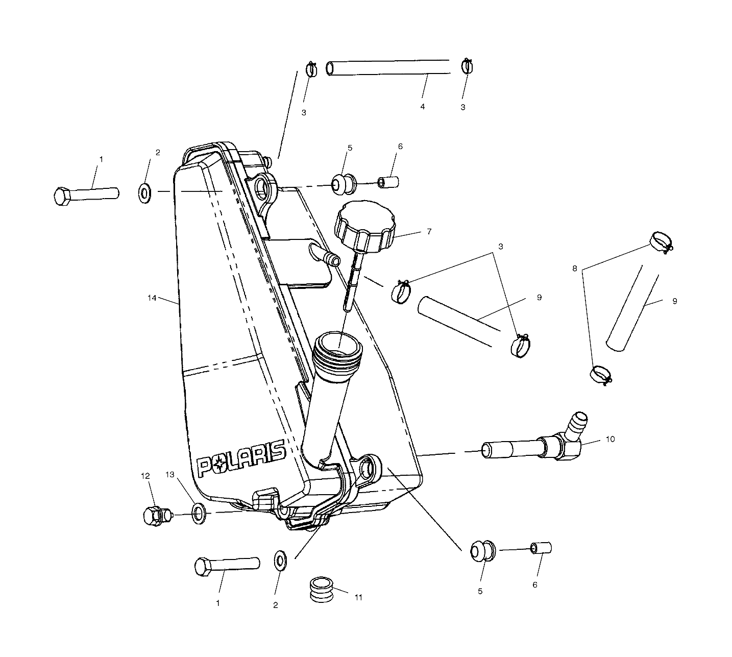 CARROSSERIE RESERVOIR DHUILE POUR SPORTSMAN 500 HO 2003