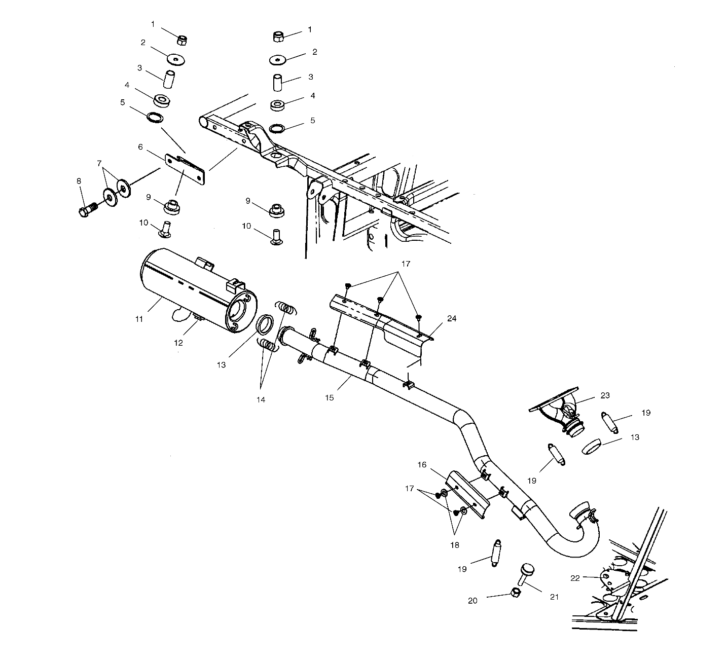 MOTEUR SYSTEME DECHAPPEMENT POUR SPORTSMAN 600 2003