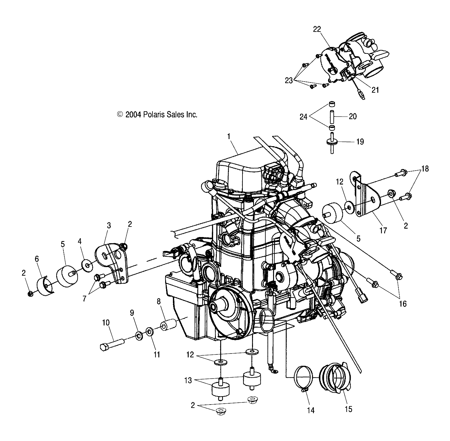 MOTEUR MONTAGE MOTEUR POUR SPORTSMAN 800 EFI 2005