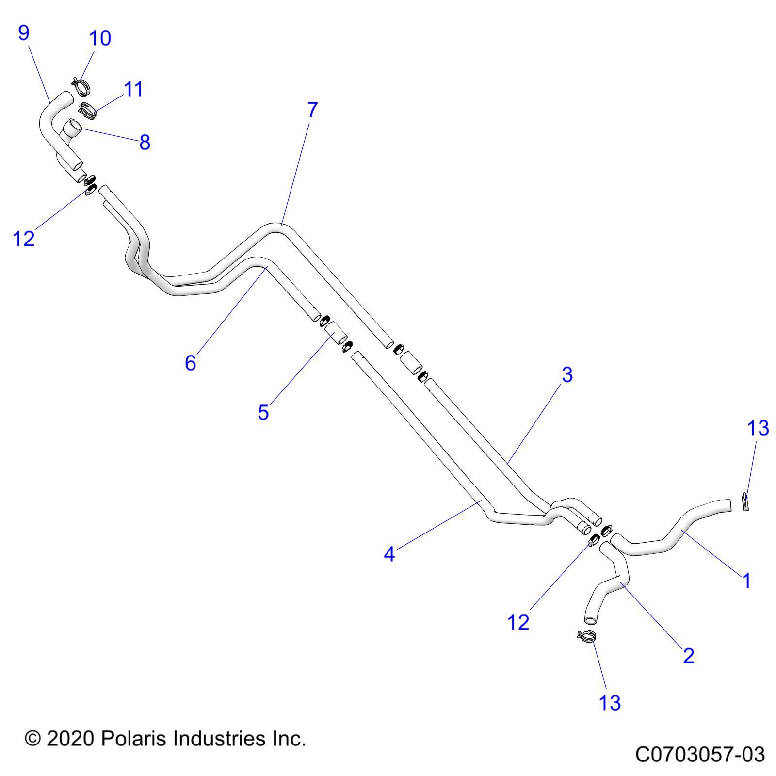 ENGINE COOLING HOSES POUR RZR PRO R RC R01 2023