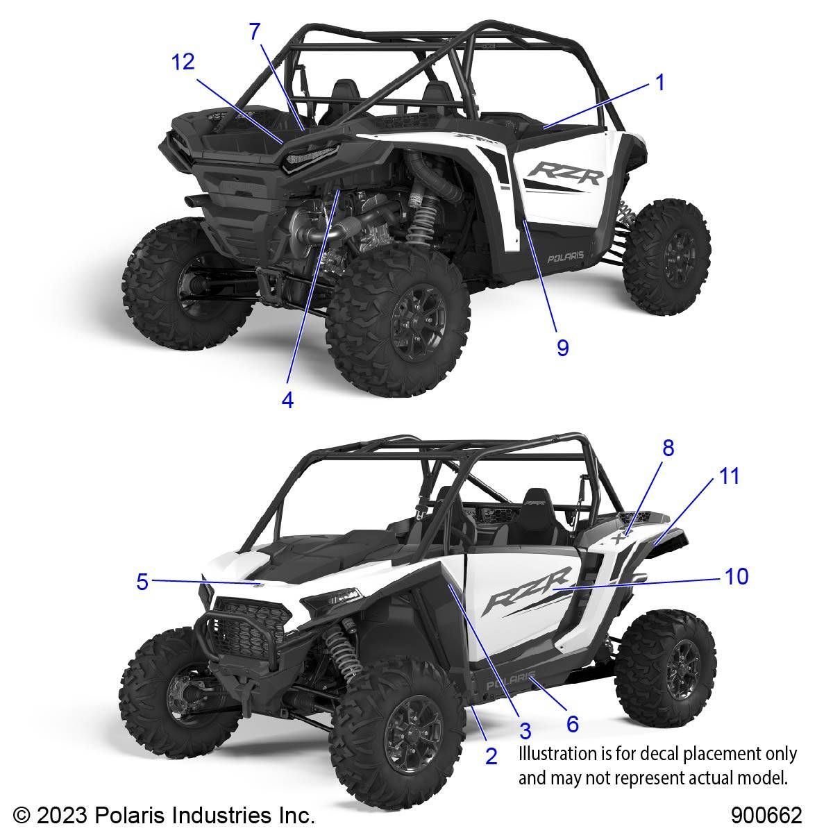 CARROSSERIE AUTOCOLLANTS POUR RZR XP 1000 SPORT MIC R02 2024