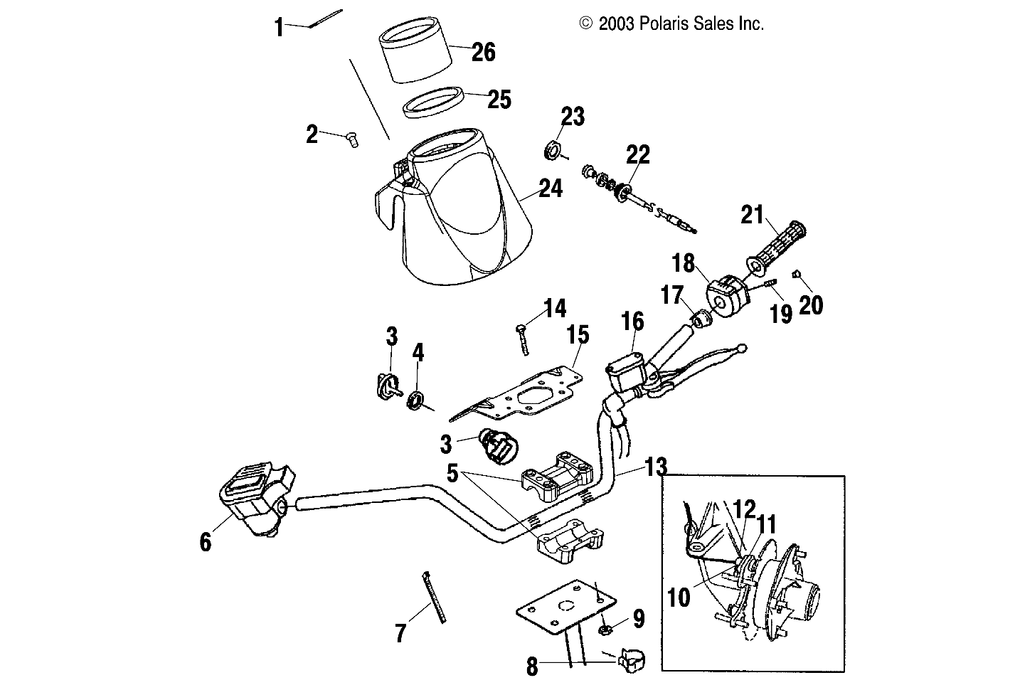 CARROSSERIE GUIDON POUR ATP 330 4X4 2004