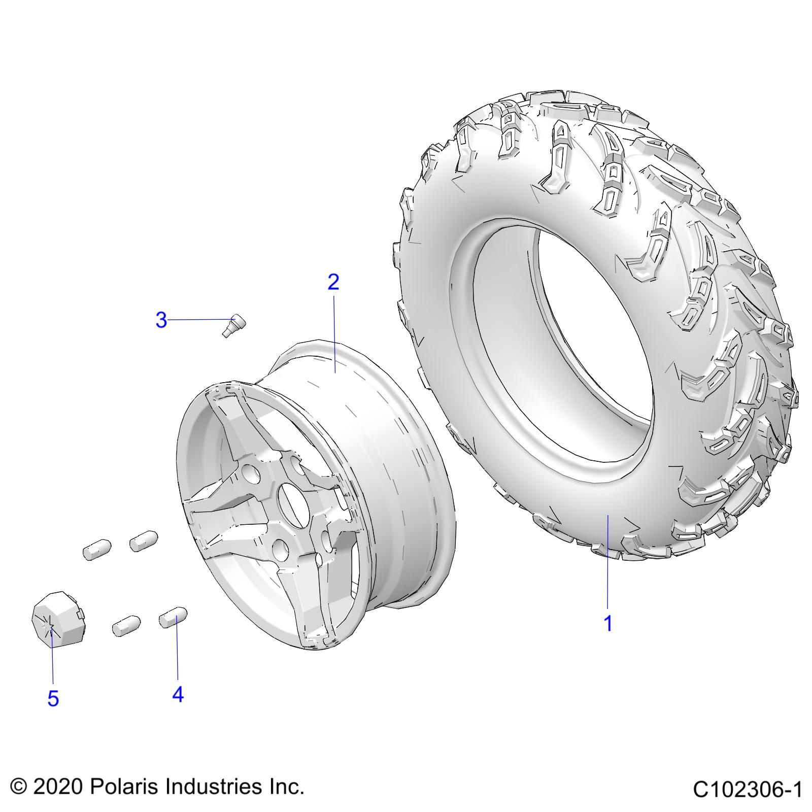 ROUES PNEU AVANT POUR SPORTSMAN TOURING 570 2023