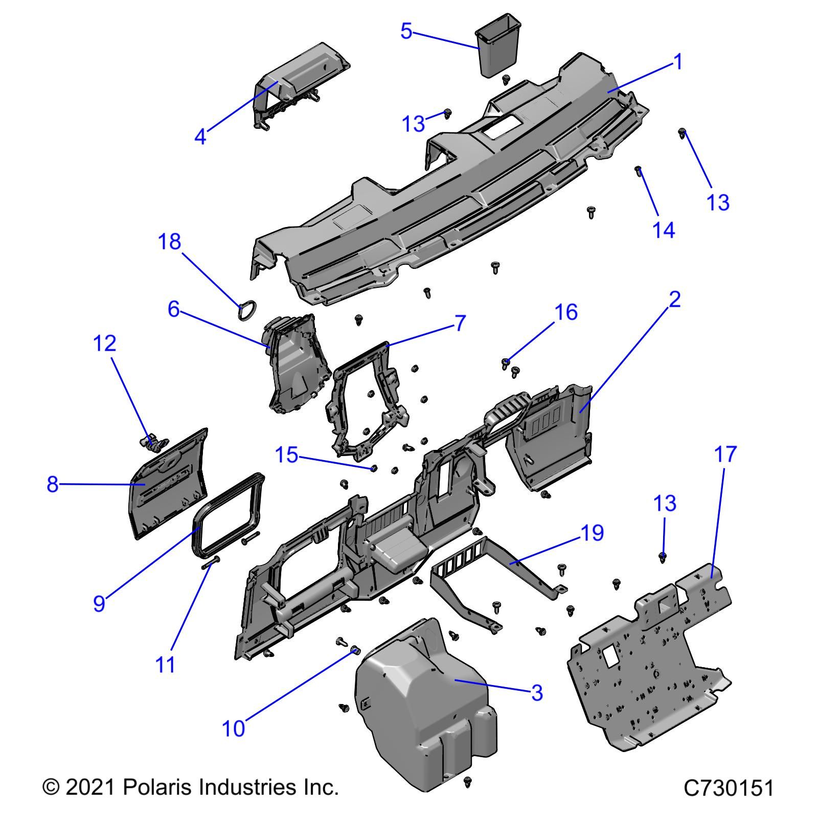 CARROSSERIE TABLEAU DE BORDS POUR RANGER 570 RIDE COMMAND R01 2022