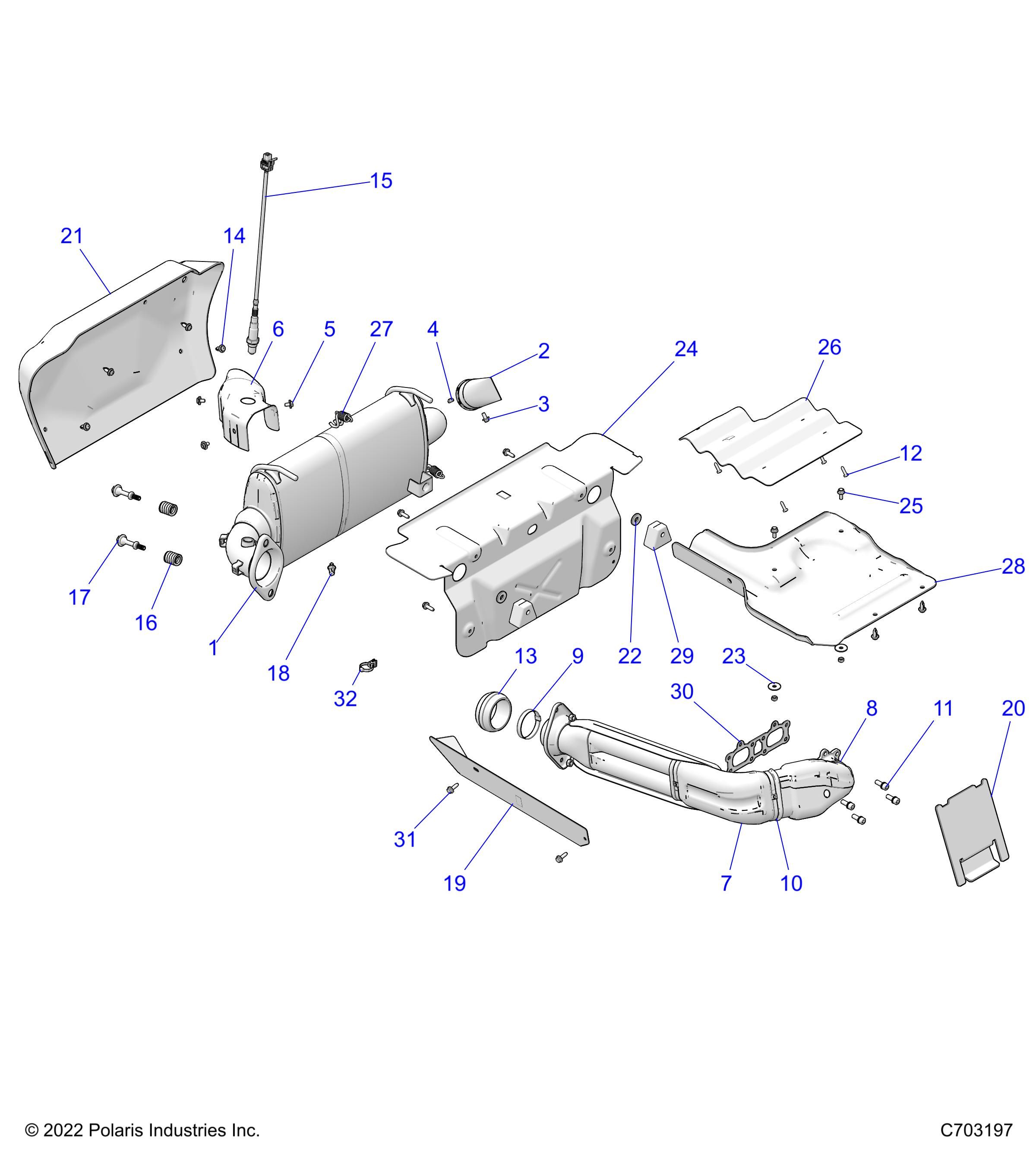 MOTEUR SYSTEME DECHAPPEMENT POUR RZR XP 1000 EPS 3PC INTL R01 2023