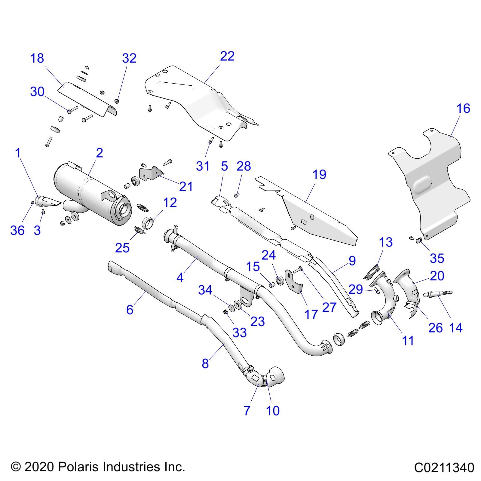 MOTEUR ECHAPPEMENT POUR SPORTSMAN 570 EPS SE 3PC 2025