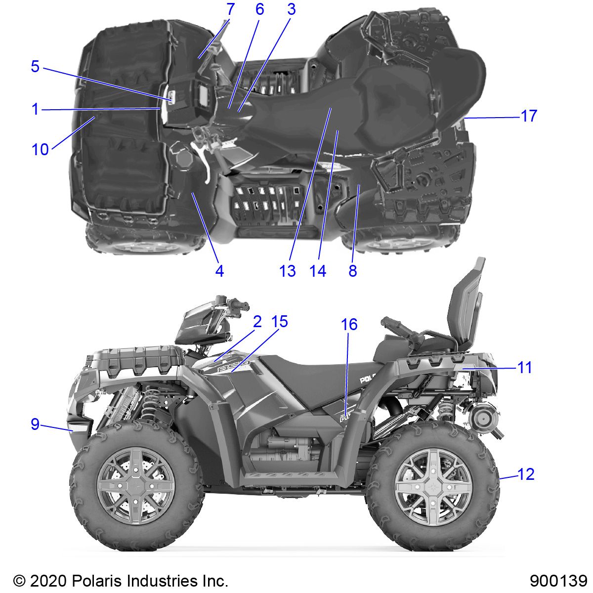 CARROSSERIE AUTOCOLLANTS POUR SPORTSMAN TOURING XP 850 48 2020