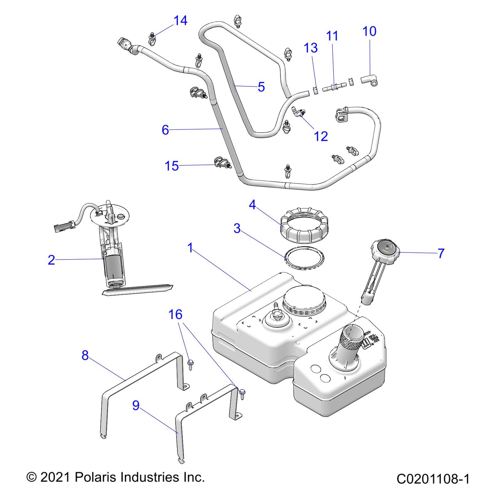 FUEL SYSTEM FUEL TANK AND RELATED POUR RZR 200 MD 2022