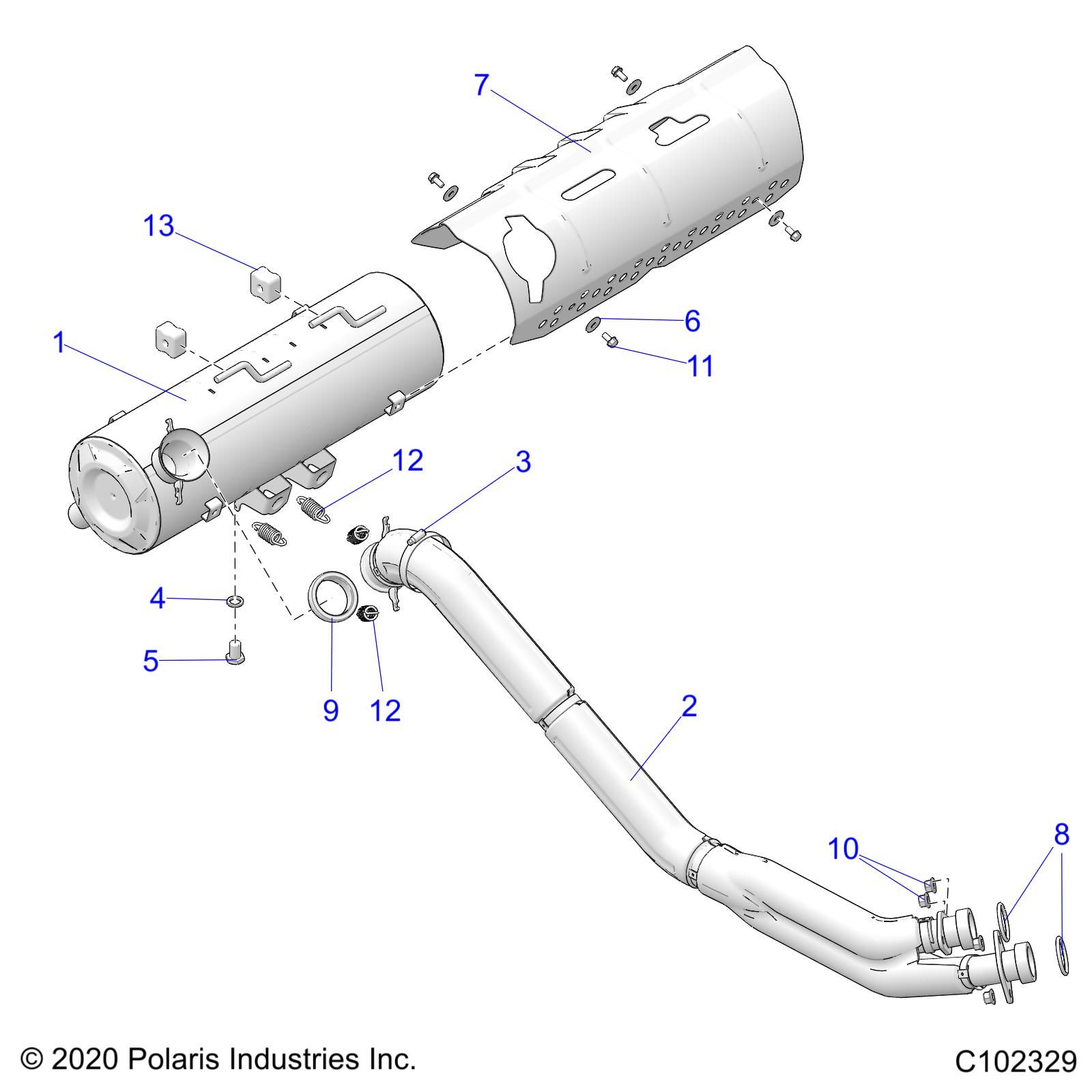 MOTEUR ECHAPPEMENT POUR SPORTSMAN TOURING 850 48 2021