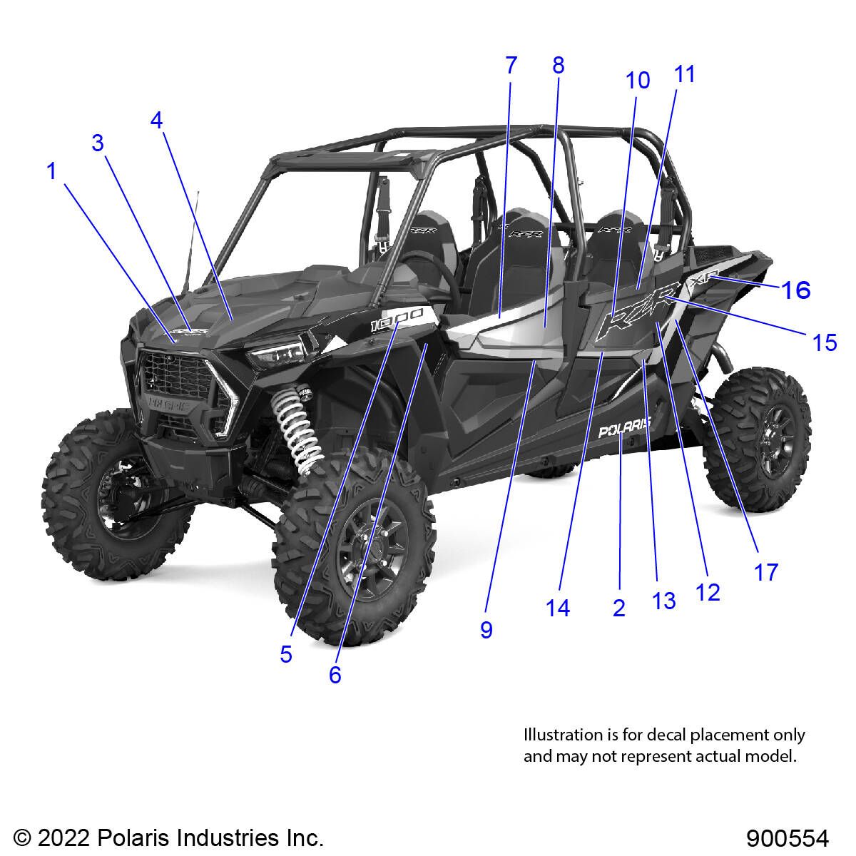 CARROSSERIE AUTOCOLLANTS POUR RZR XP 4 1000 PREMIUM R01 2023