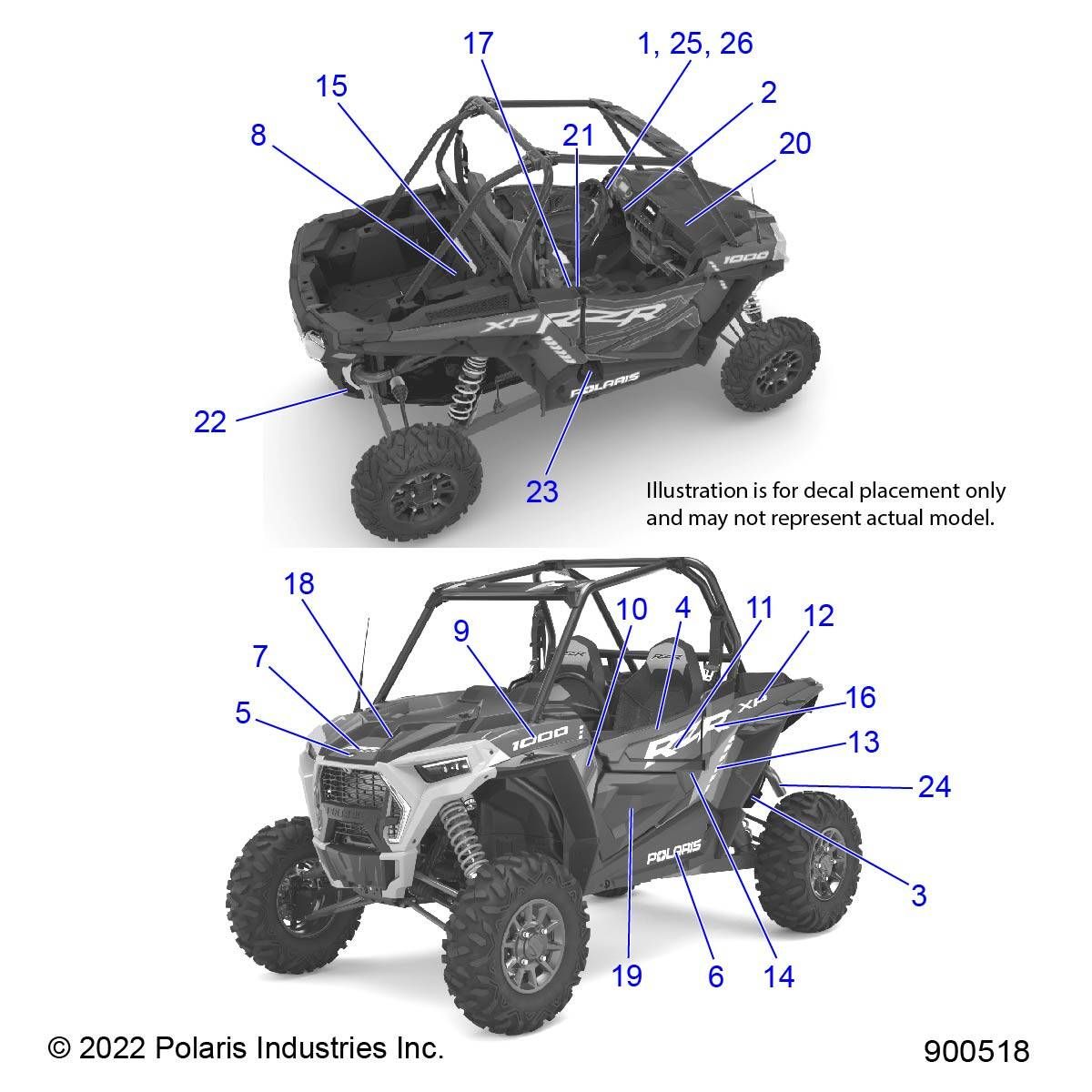 CARROSSERIE AUTOCOLLANTS POUR RZR XP 1000 TRACTOREUZUG INTL R02 2023