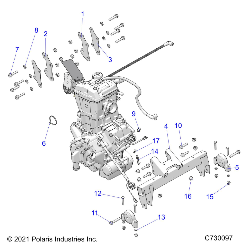 MOTEUR MOTEUR ET MONTAGE TRANSMISSION POUR RANGER 570 RIDE COMMAND 2022