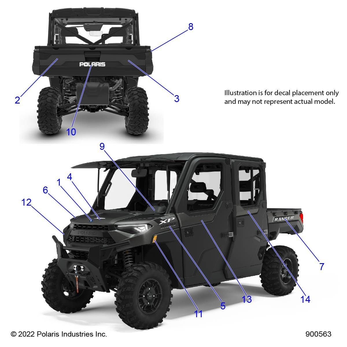 CARROSSERIE AUTOCOLLANTS GRAPHIQUE POUR RANGER CREW XP 1000 NSTR ULTIMATE R02 2023