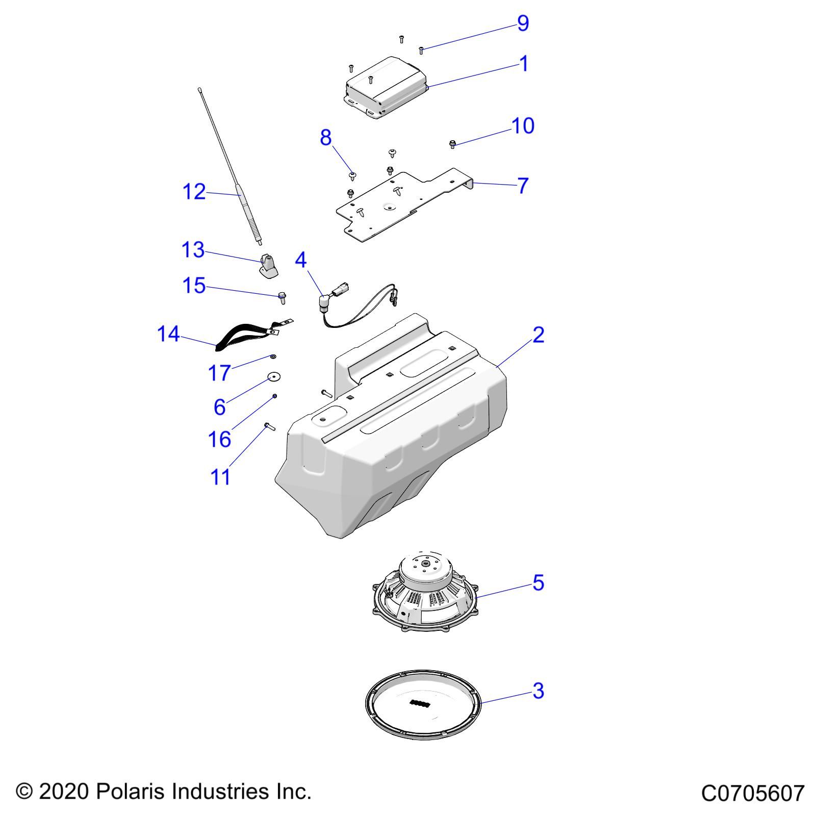 ACCESSOIRES AUDIOCAISSON DE BASSE POUR GENERAL XP 1000 DELUXE RC TRAIL PKG 2021