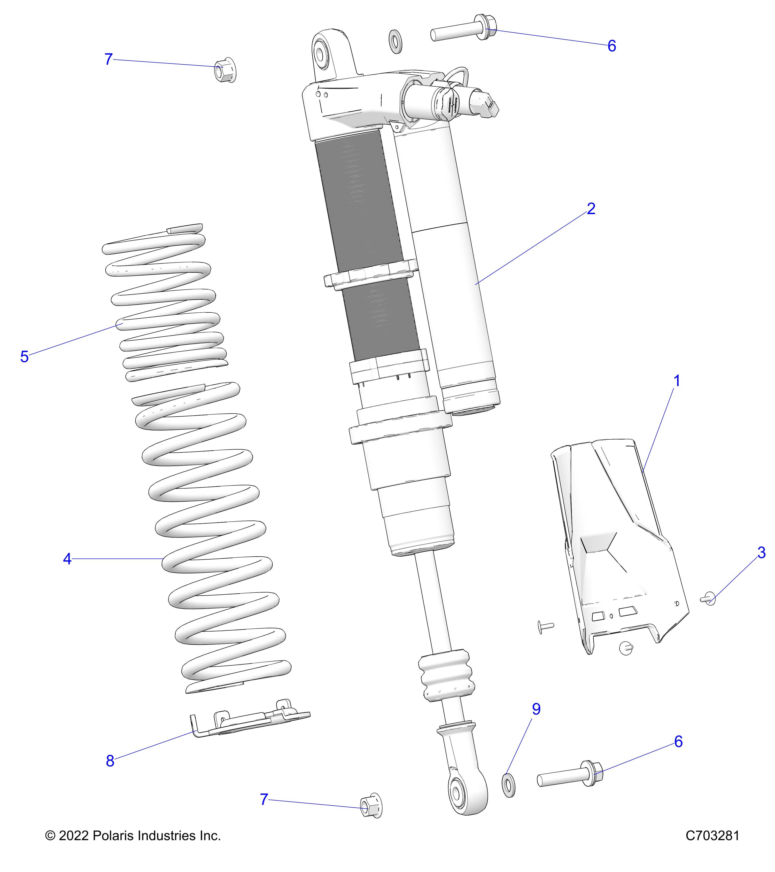 SUSPENSION REAR SHOCK MOUNTING POUR RZR PRO R 4 ULTIMATE TLD 2023