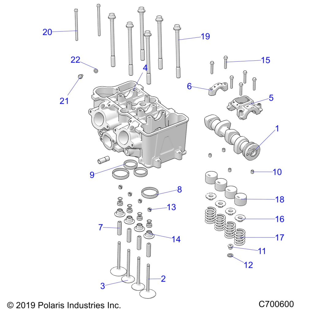MOTEUR TETE DE CYLINDRE ET SOUPAPES POUR RANGER CREW 1000 2022