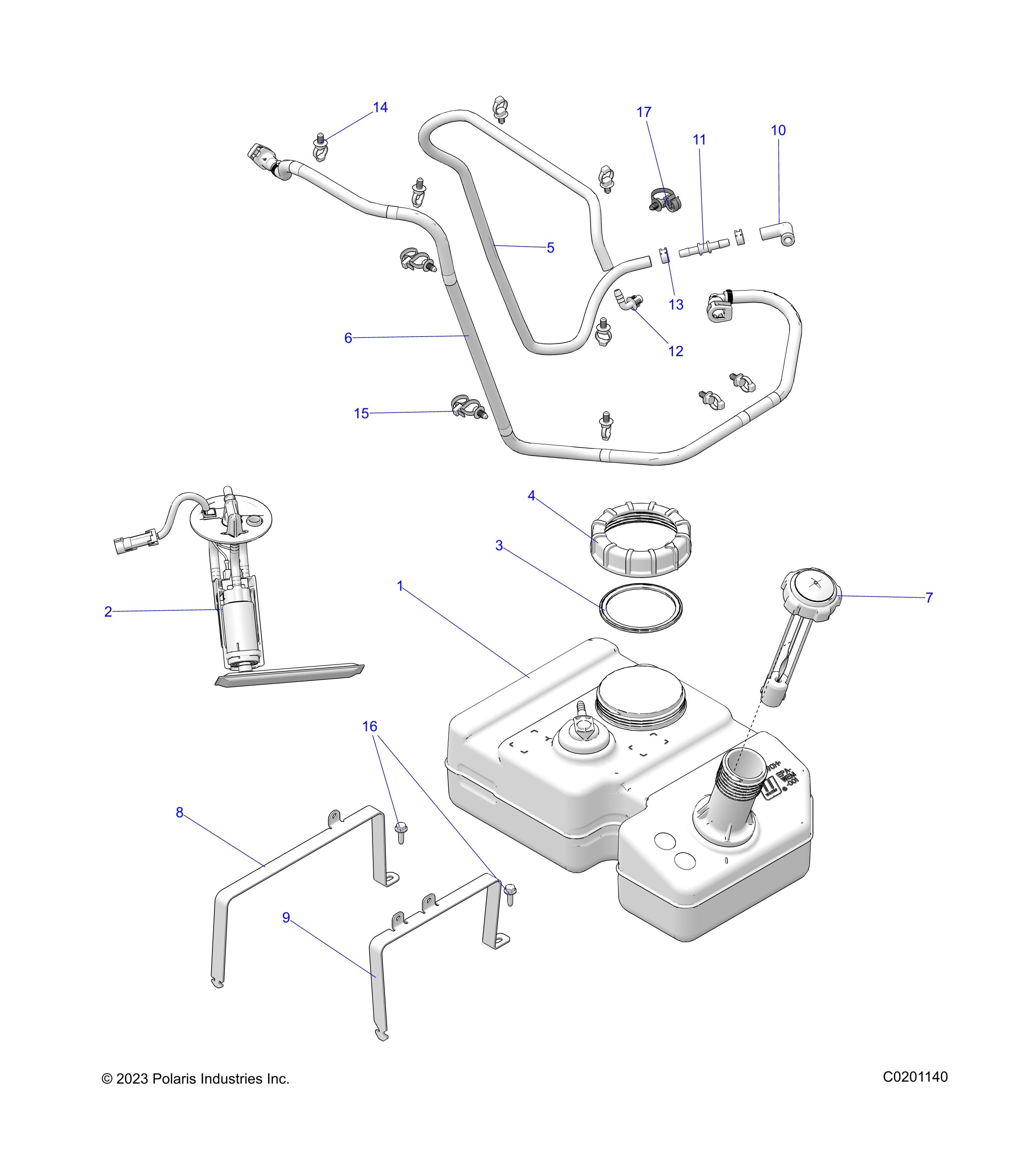 SYSTEME DE CARBURANT RESERVOIR DE CARBURANT ET CONNEXES POUR RZR 200 MD 2025