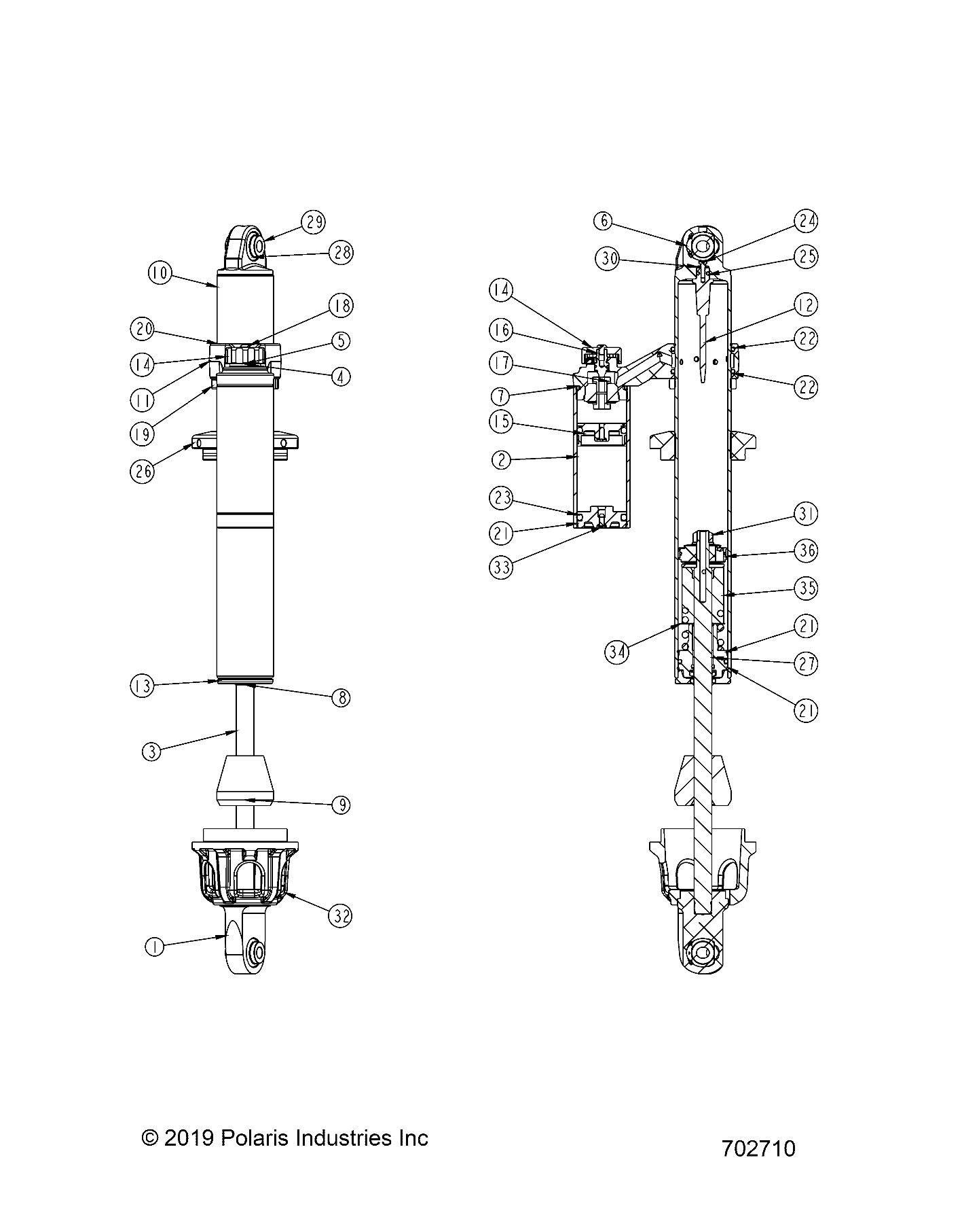 SUSPENSION FRONT SHOCK INTERNALS POUR GENERAL XP 1000 DELUXE 2022